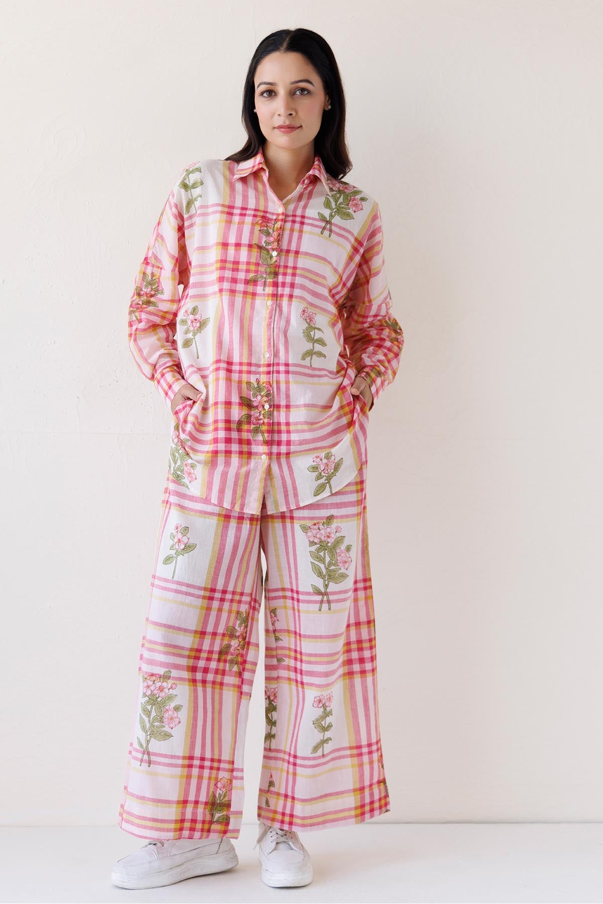 Pink Loose Fit Collar Shirt