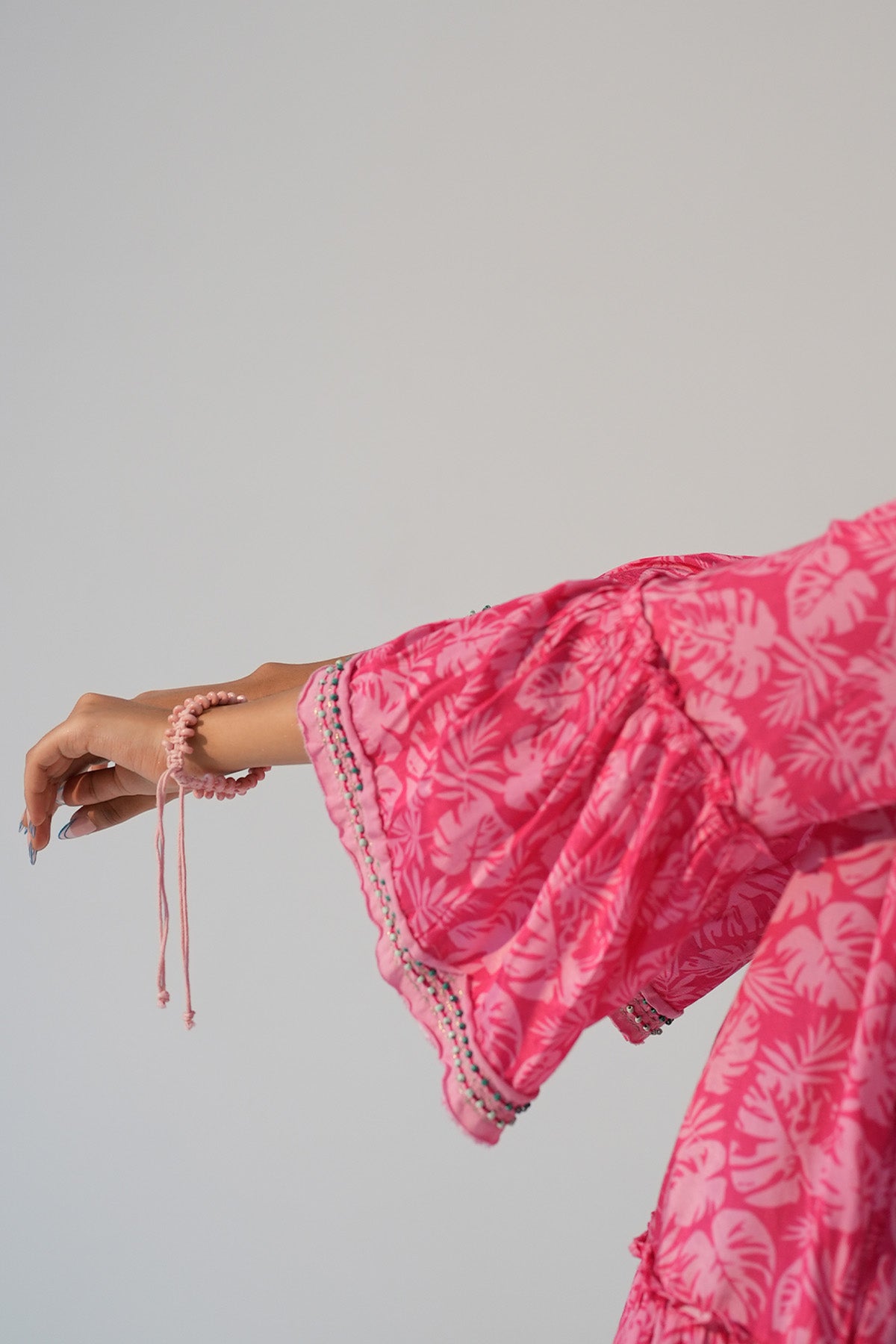 Pink Macrame Pattern Bracelet