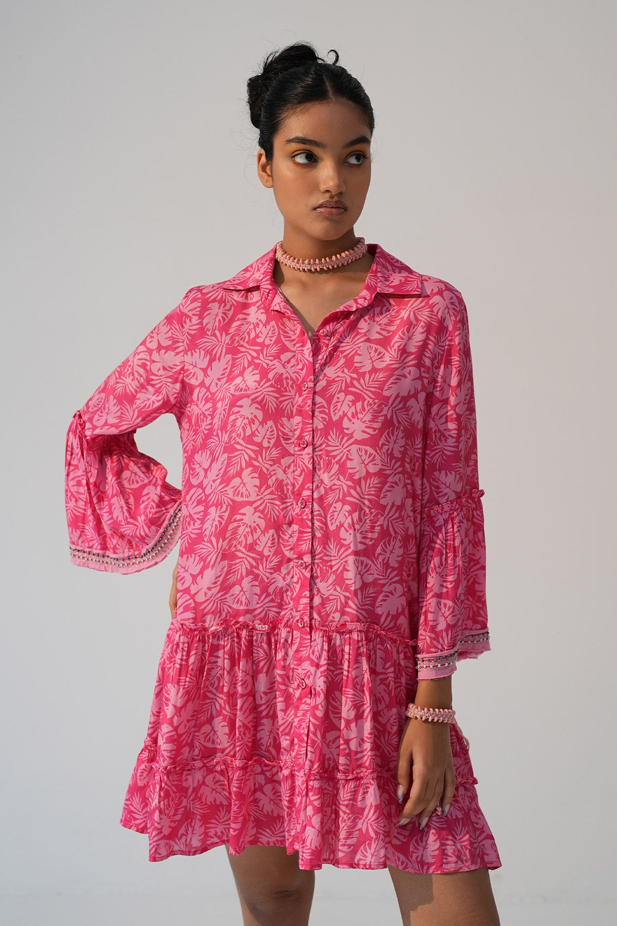 Pink Macrame Pattern Choker