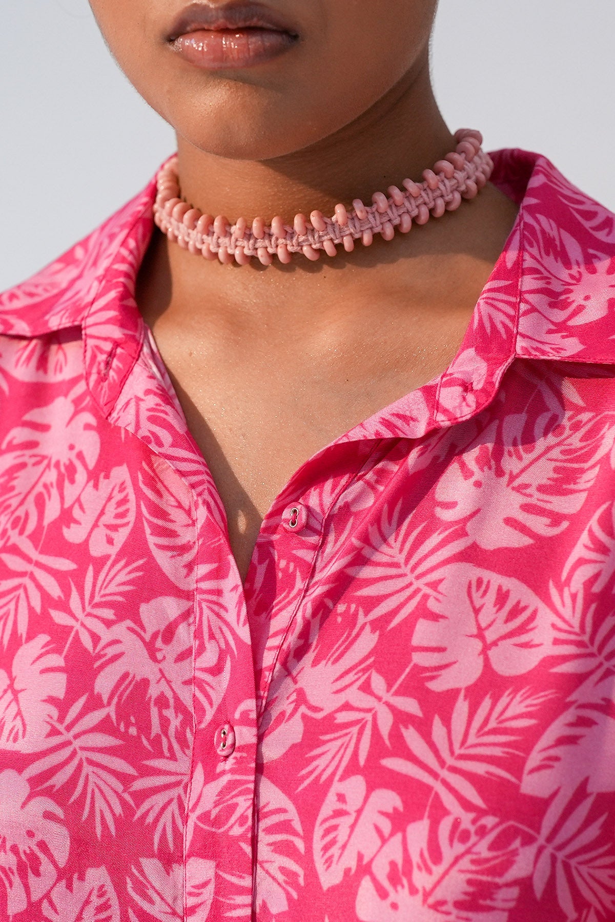 Buy Pink Macrame Pattern Choker by Beachbum for women online at ScrollnShops