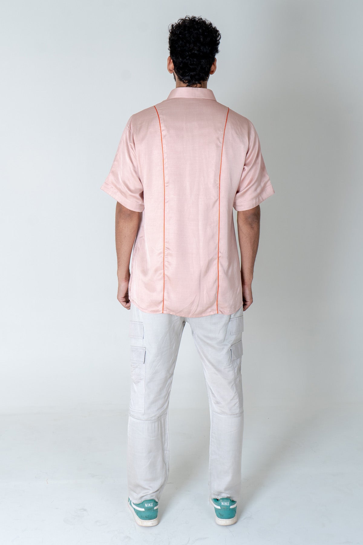 Pink Modal Silk Collar Shirt