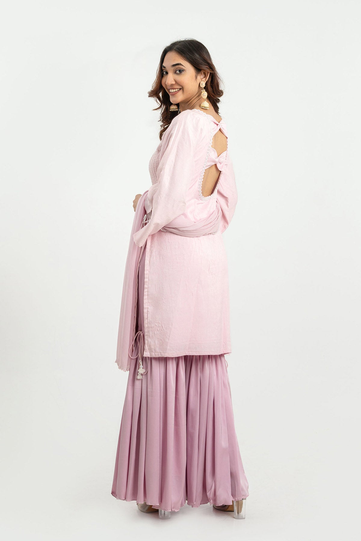 Pink Moti Embroidered Kurta Set