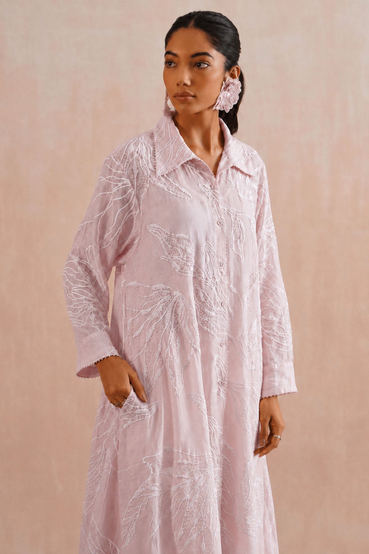 Pink Mul Chanderi Kurta & Pants