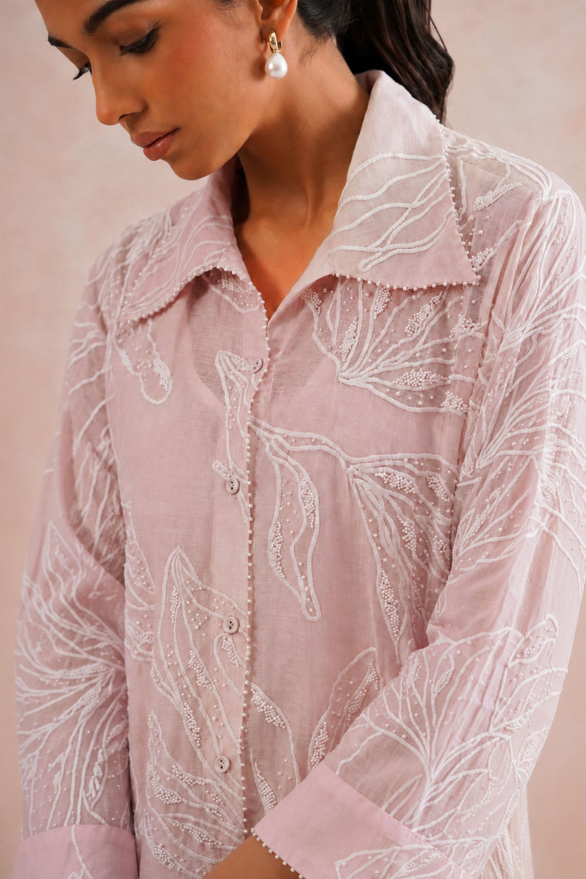 Pink Mul Chanderi Kurta & Pants