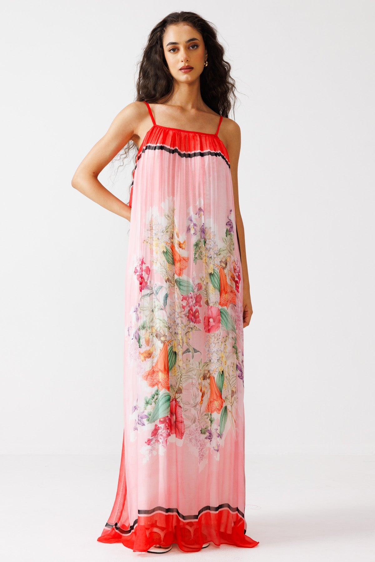 Buy Pink Multi Printed Maxi Dress for women by Reena Sharma online available at scrollnshops