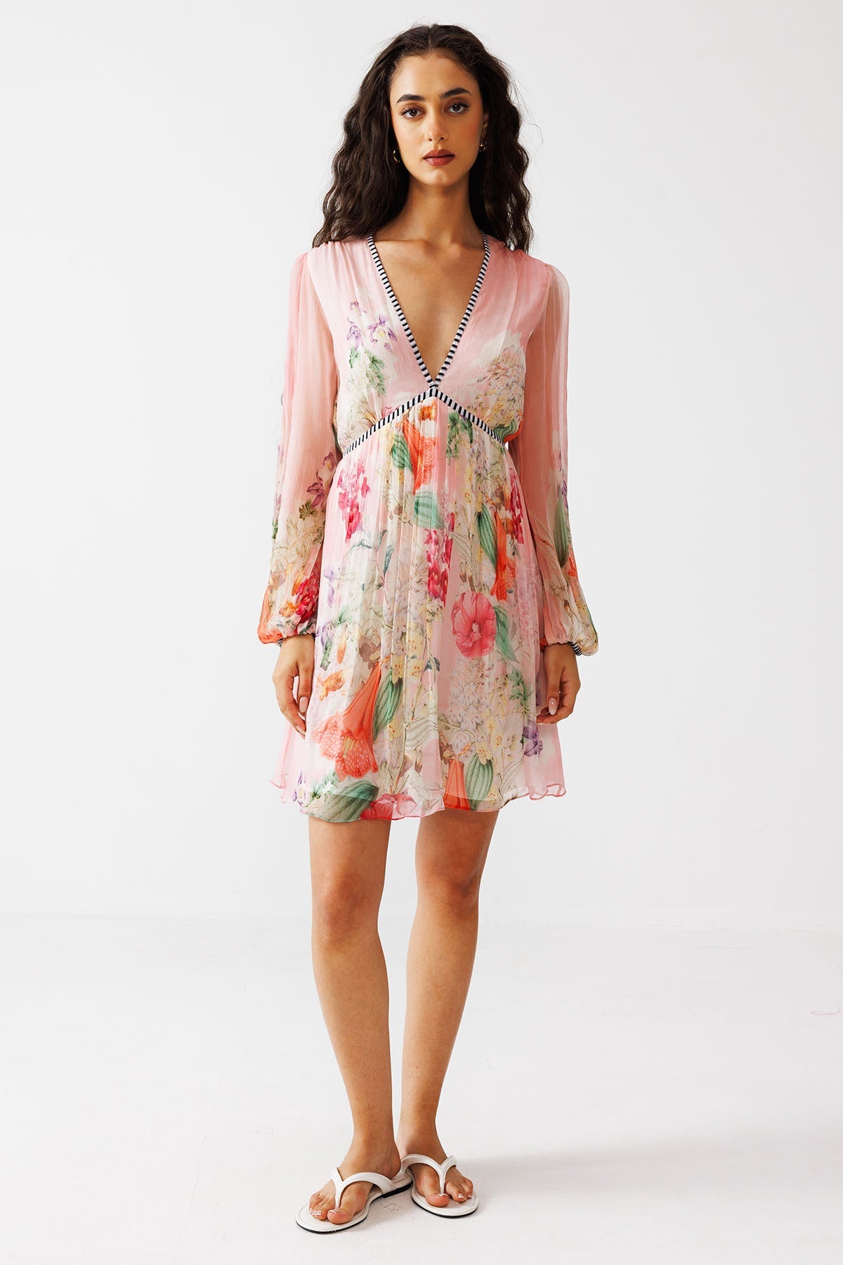 Buy Pink Multi Printed Mini Dress for women by Reena Sharma online available at scrollnshops
