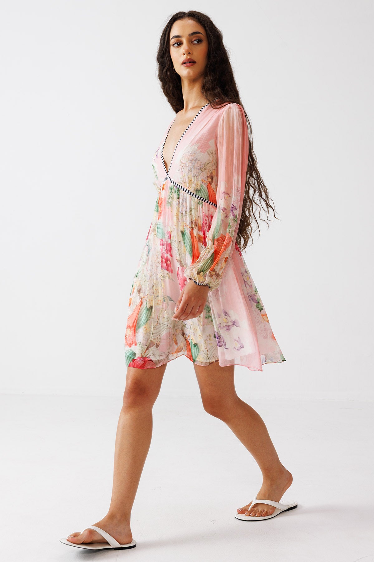 Pink Multi Printed Mini Dress