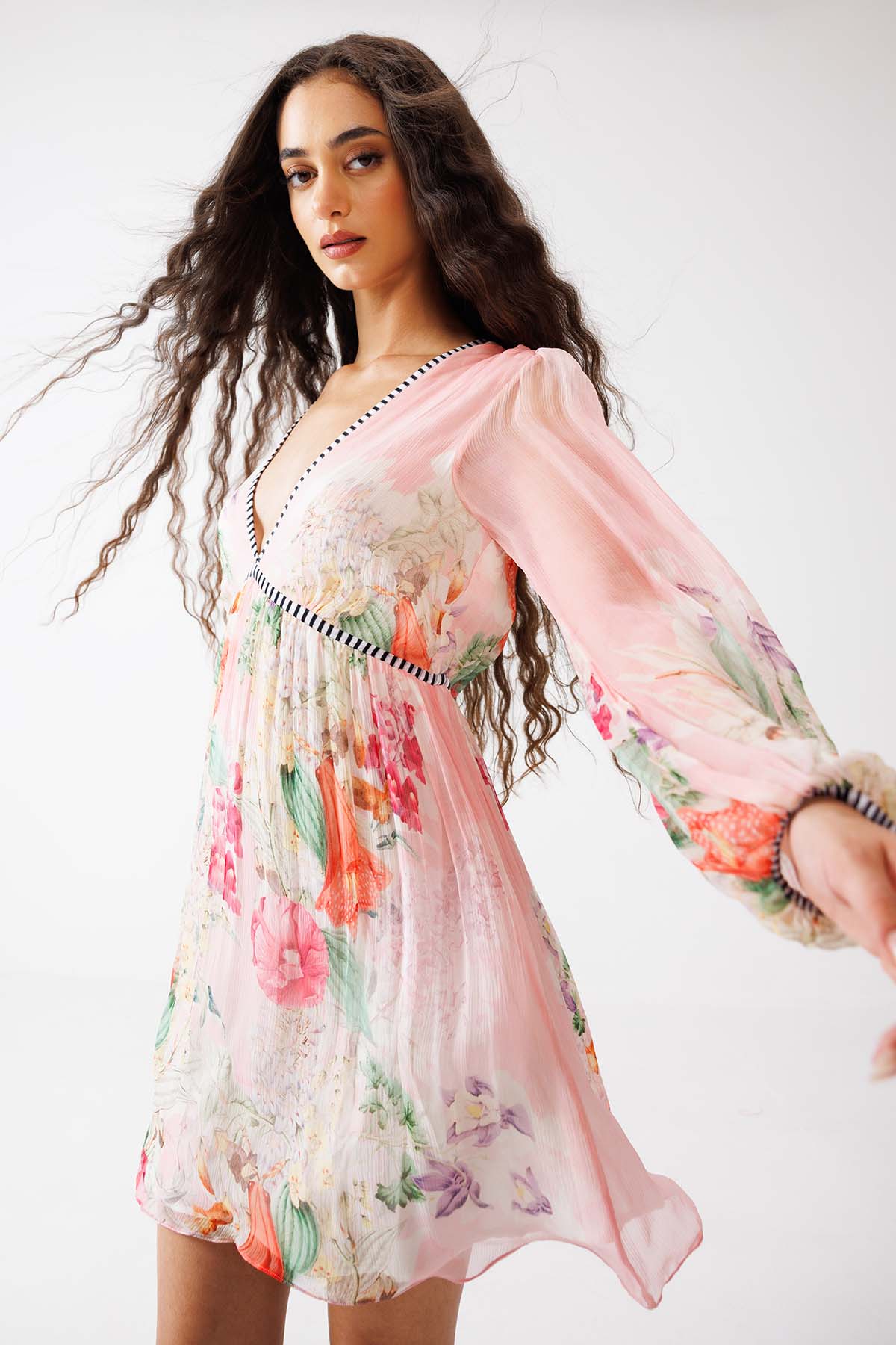 Pink Multi Printed Mini Dress
