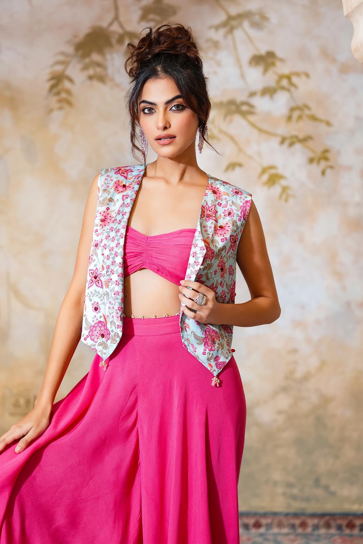 Pink Muslin Silk Co-ord Set