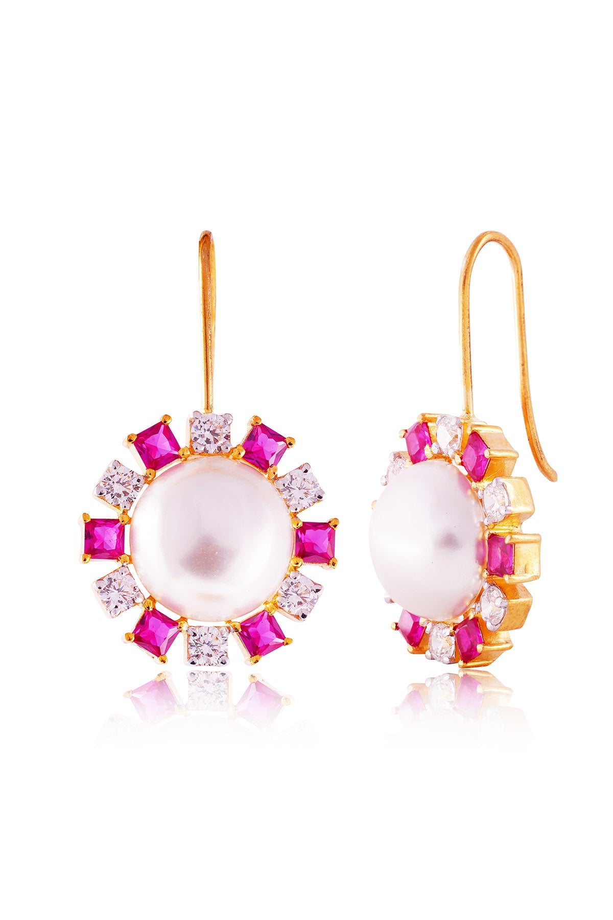 Buy Pink Noor Pearl Drop Danglers by Prata for women online at ScrollnShops