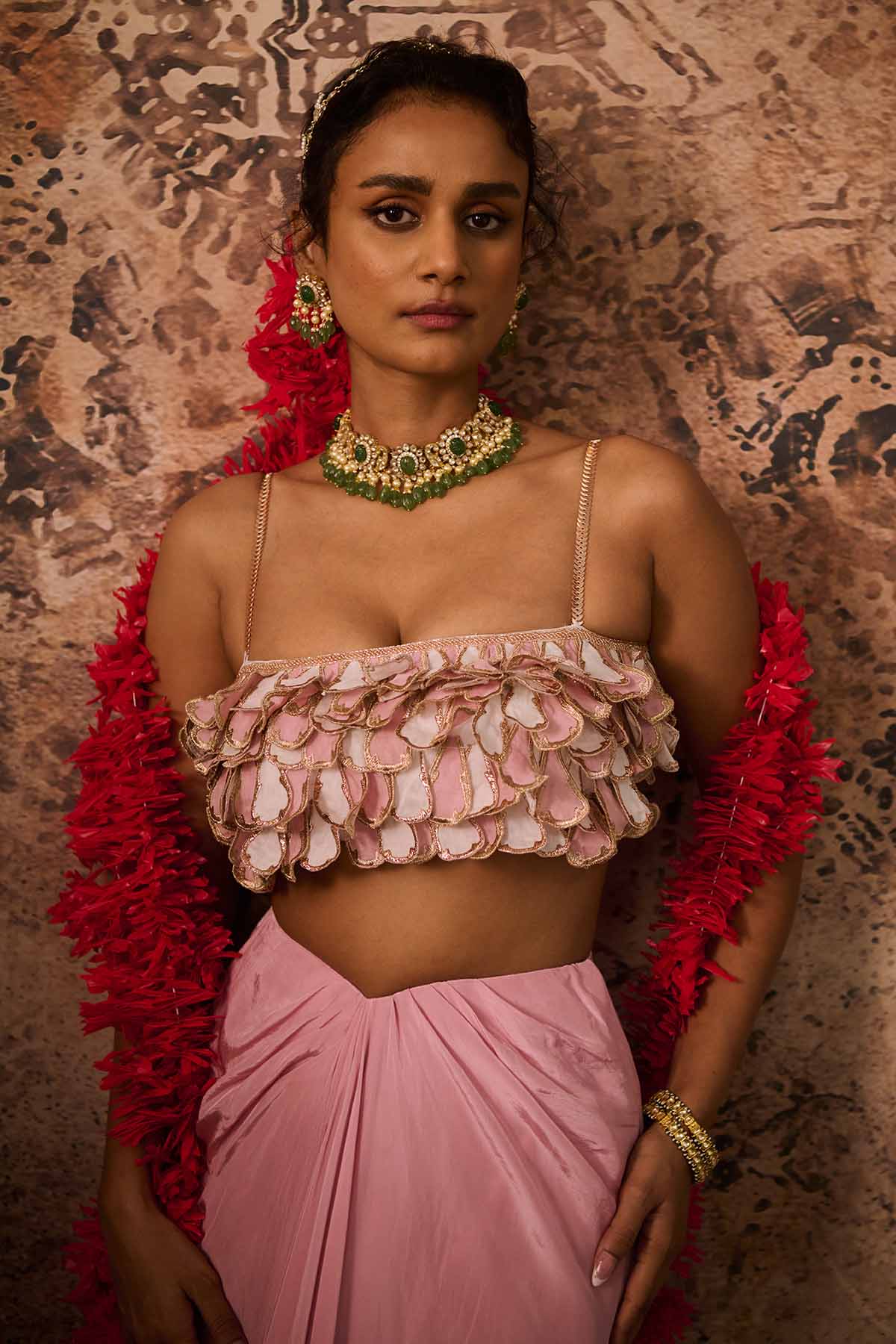 Pink Off Shoulder Top & Skirt