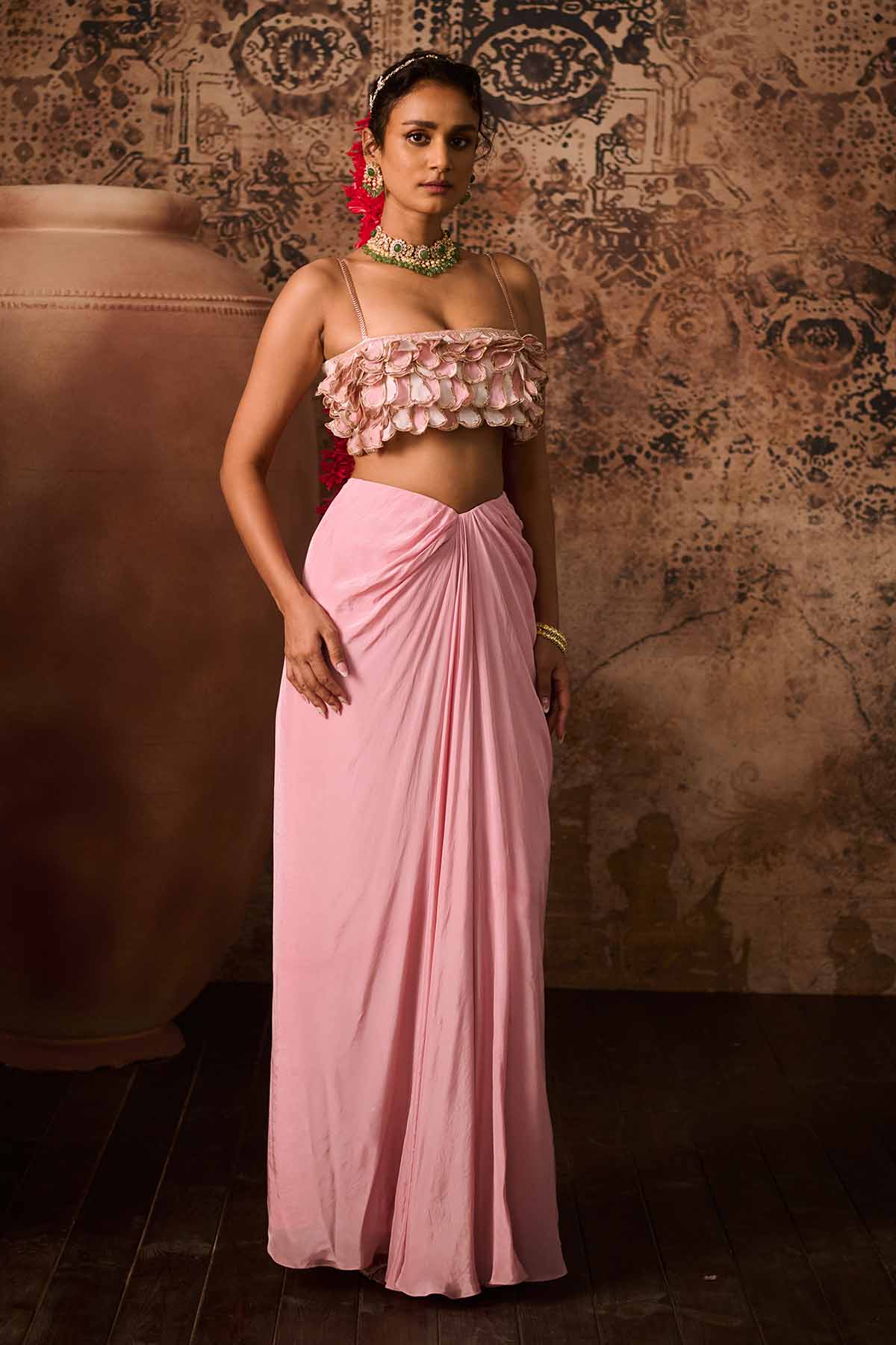 Pink Off Shoulder Top & Skirt