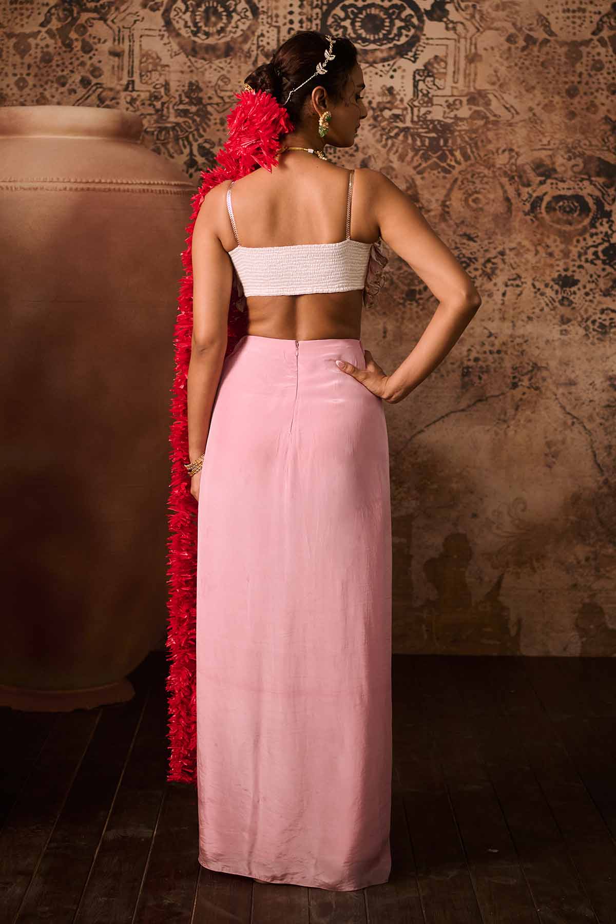 Pink Off Shoulder Top & Skirt