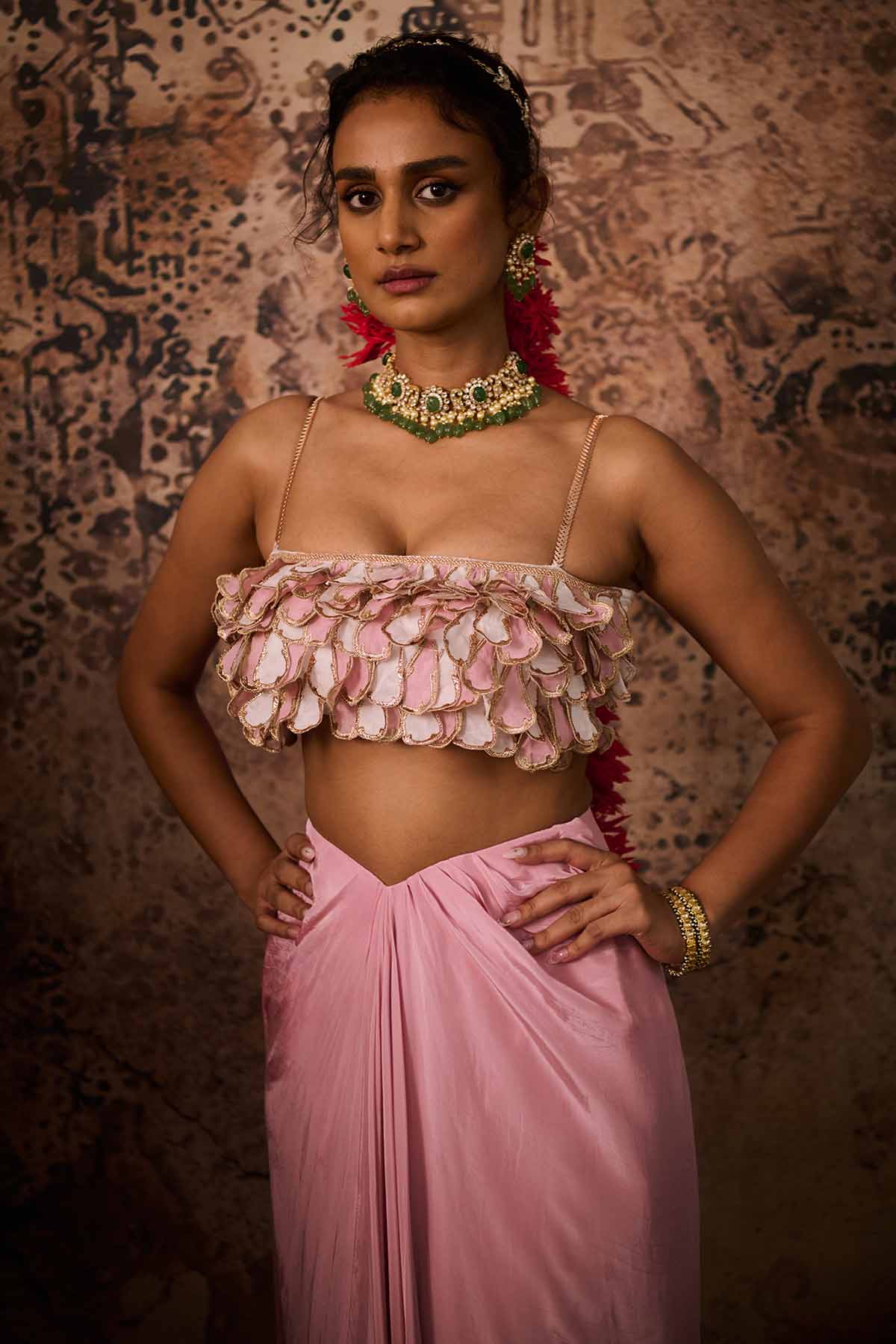 Pink Off Shoulder Top & Skirt