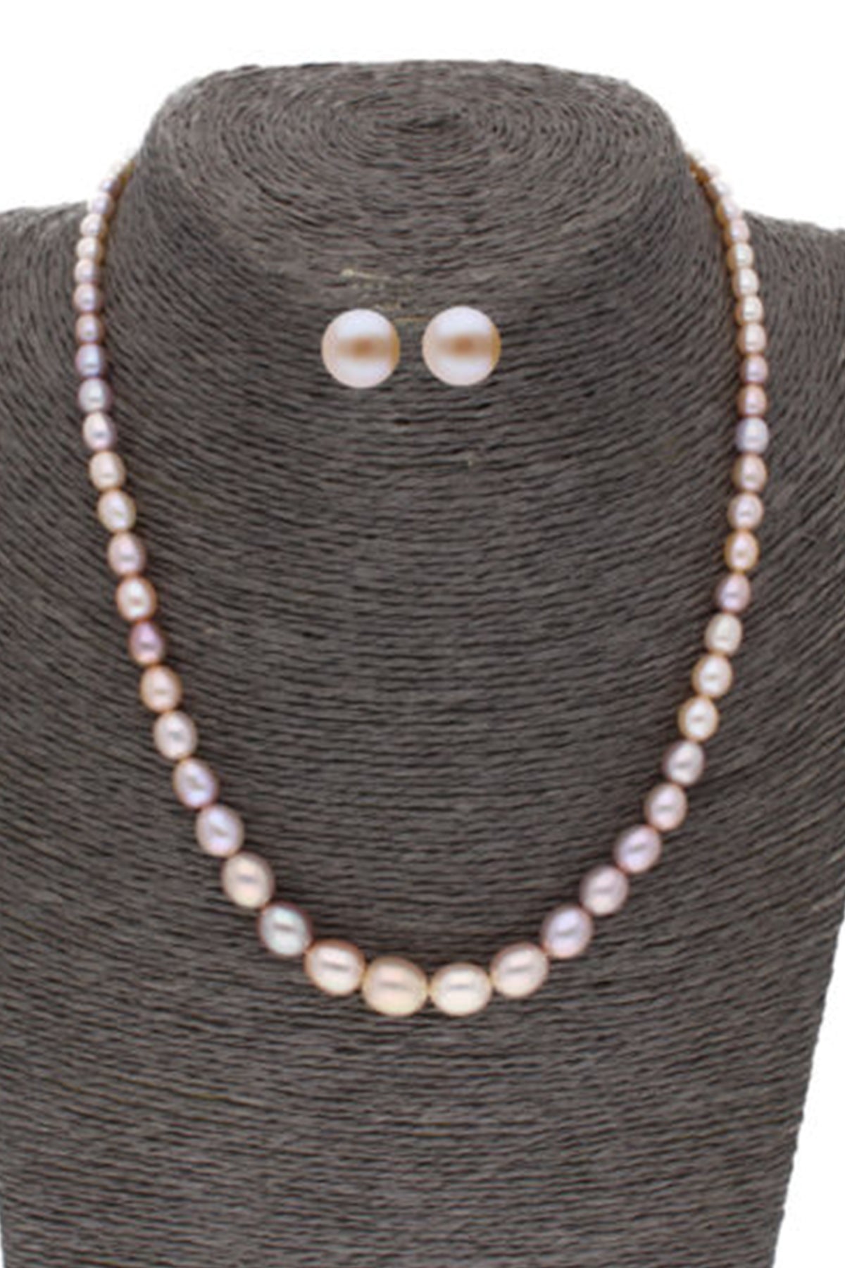 Pink Oval Pearl Jewellery Set