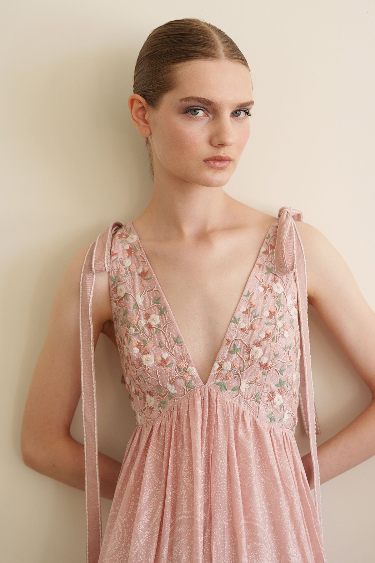 Pink Paisley Printed Maxi Dress