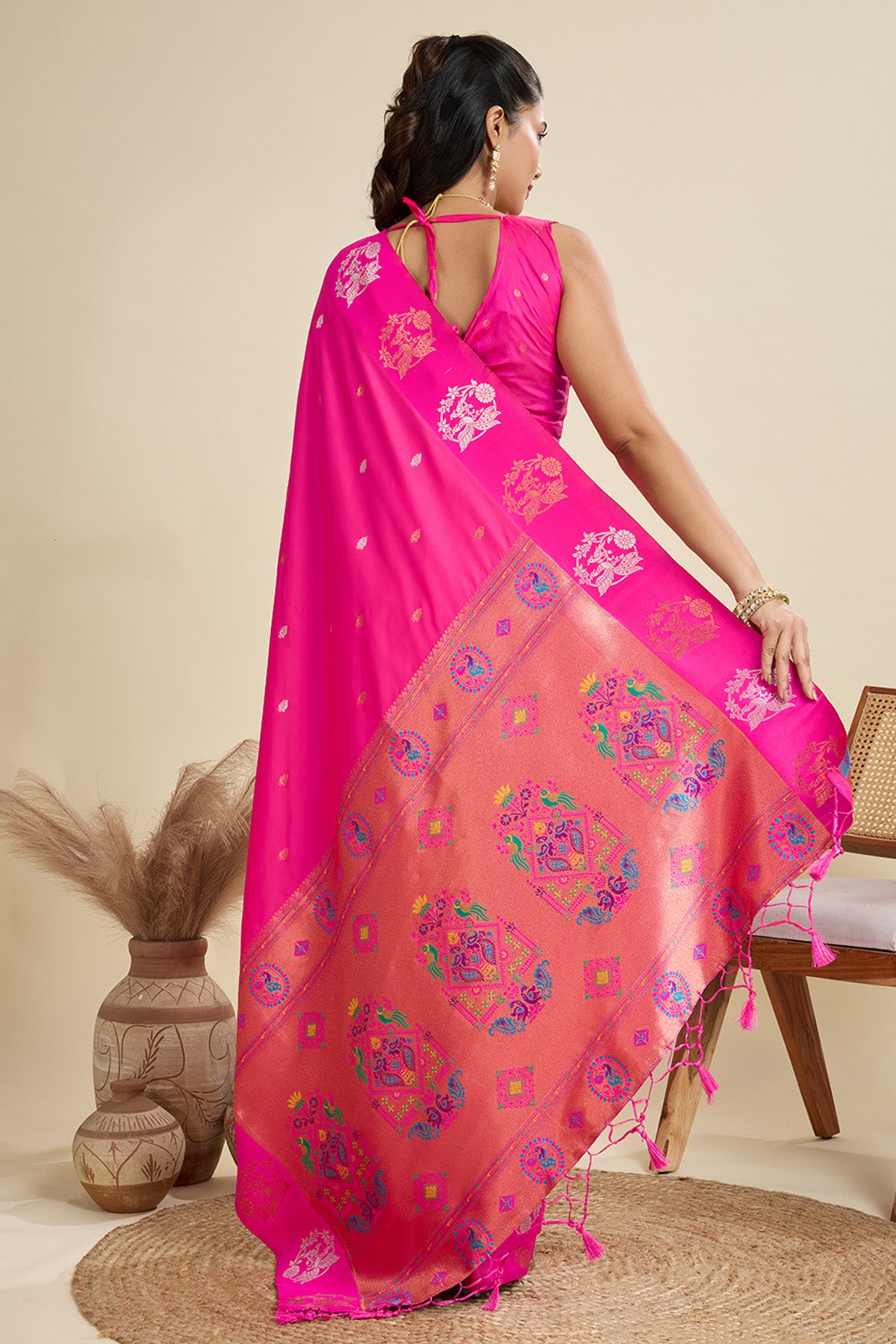Pink Paithani Saree & Blouse