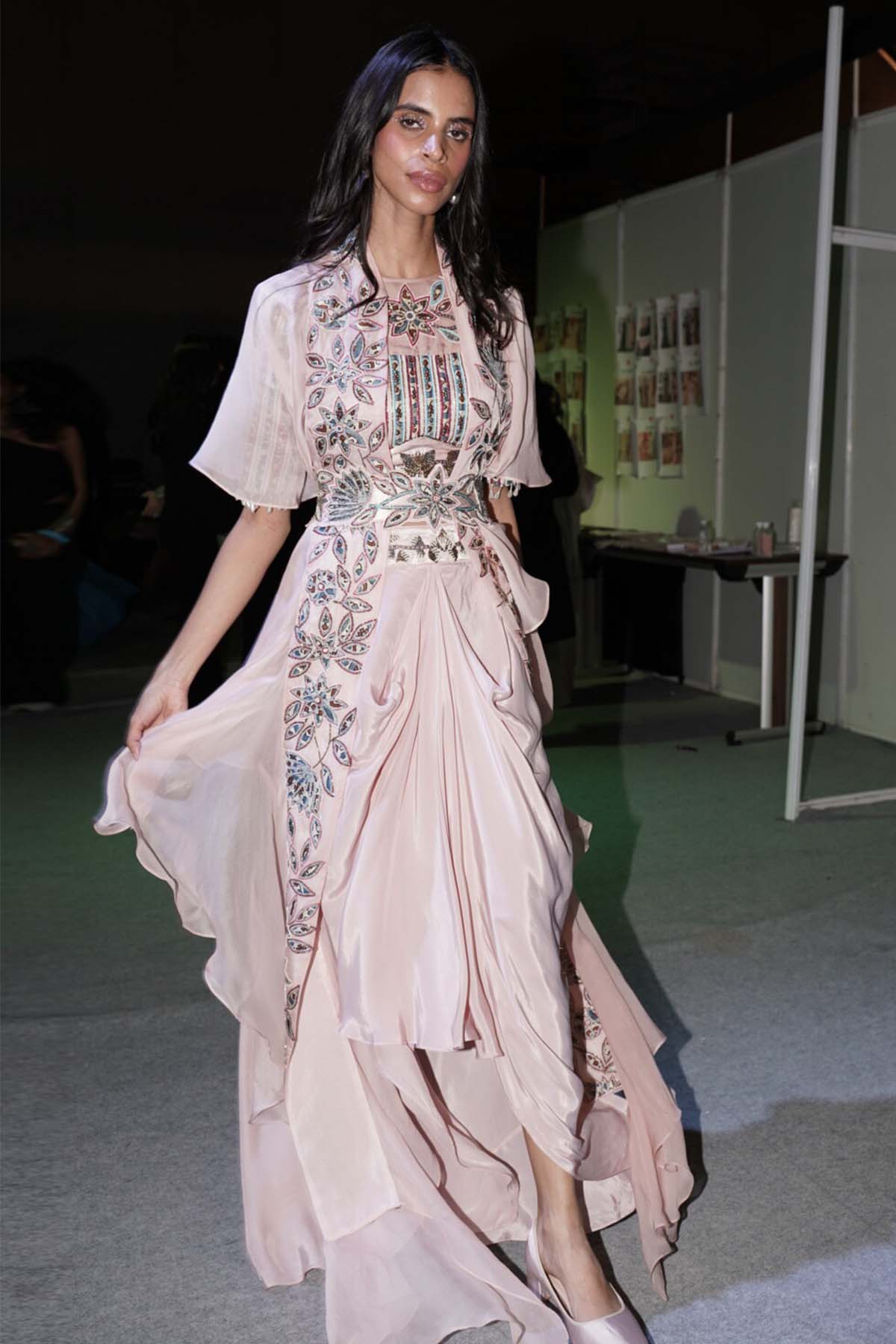 Pink Patchwork Indo-Western Set