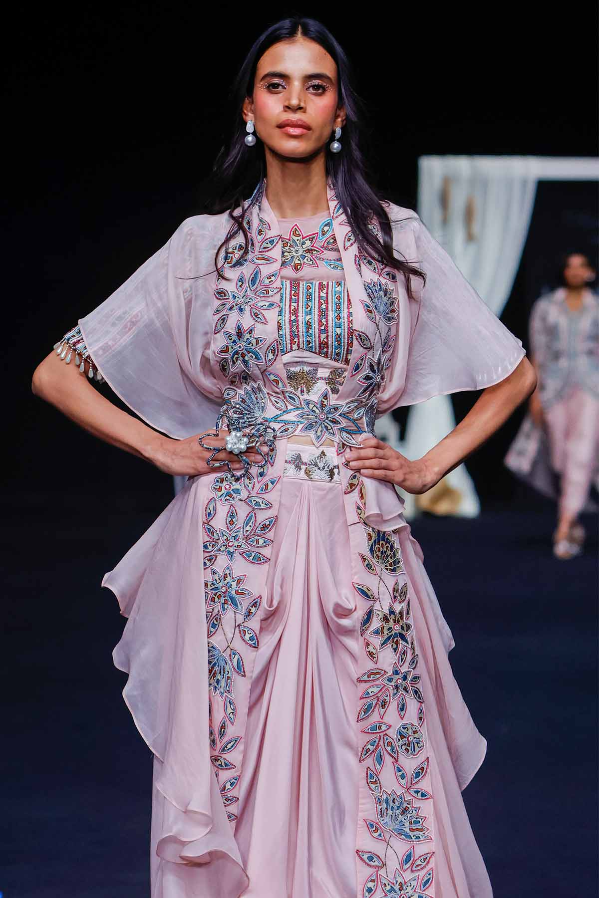 Pink Patchwork Indo-Western Set