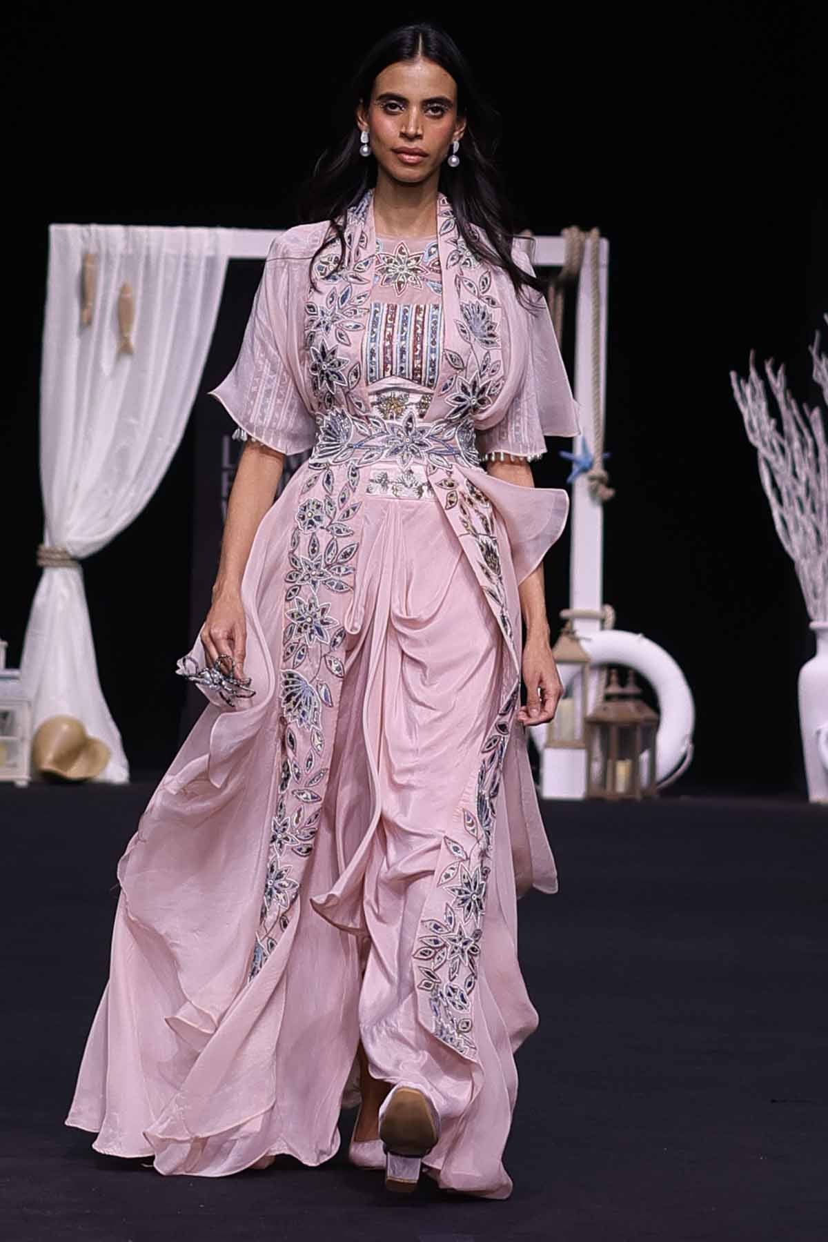 Pink Patchwork Indo-Western Set