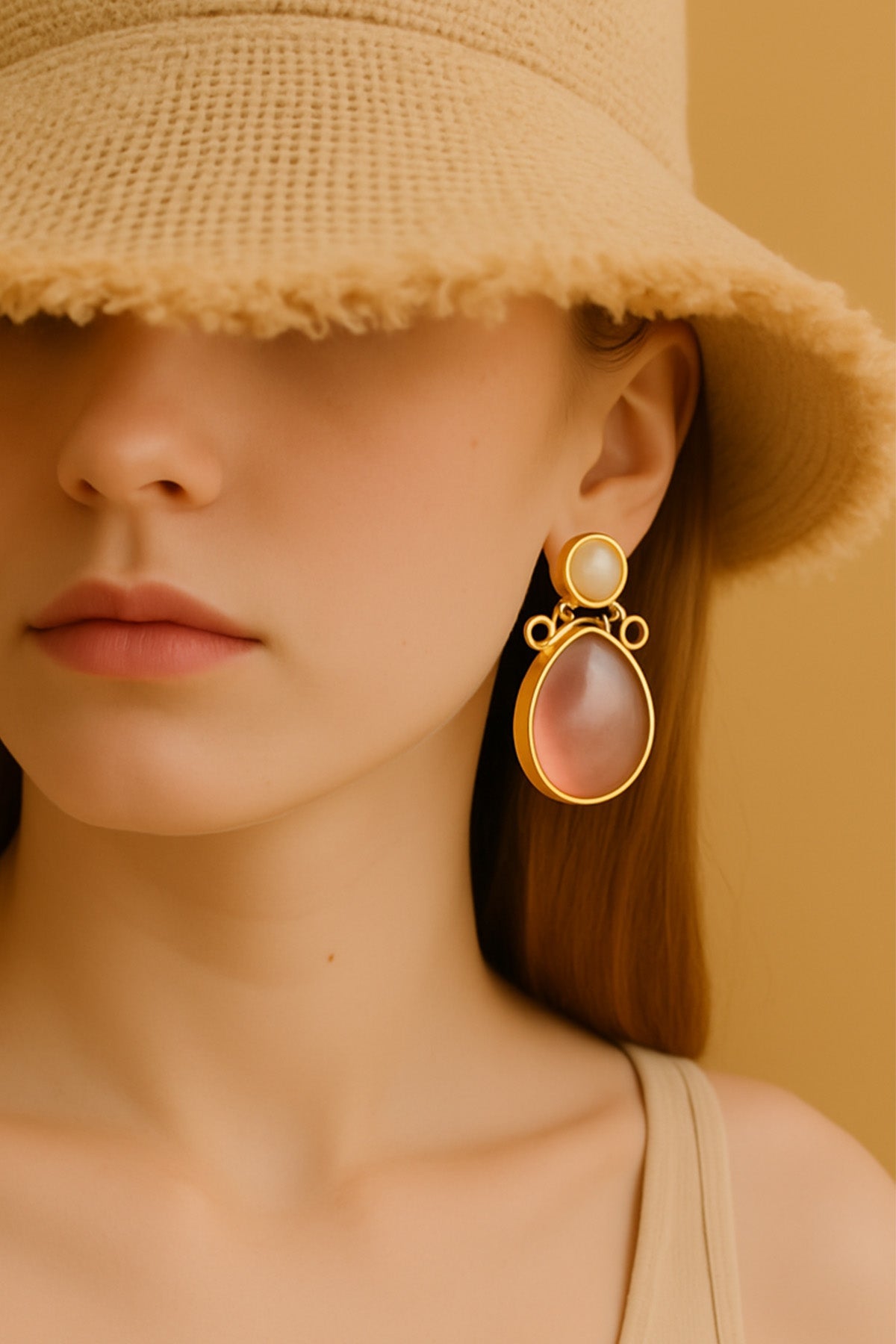 Buy Pink Pearl Drop Stud Earrings for women by beauty spot jewellery online available at scrollnshops