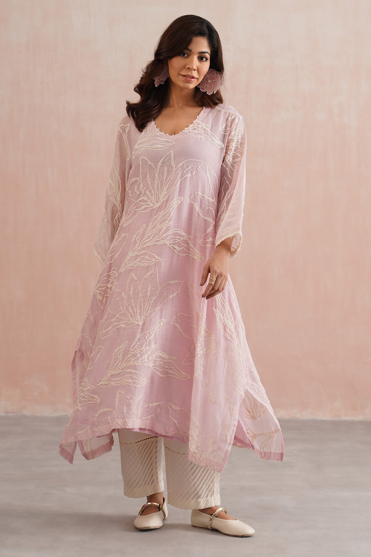 Pink Pearl Work Kurta & Pants
