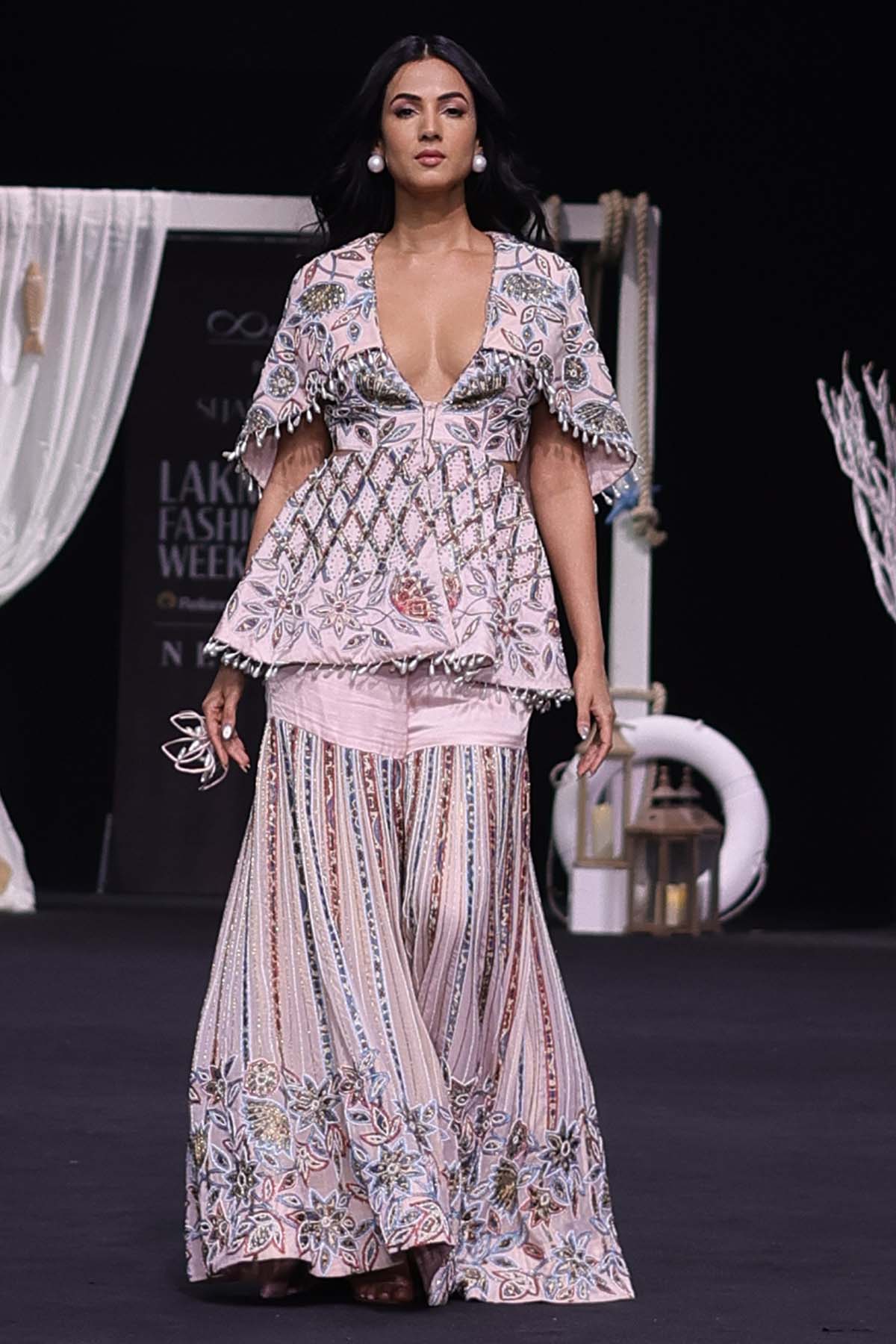 Pink Peplum Jacket & Sharara