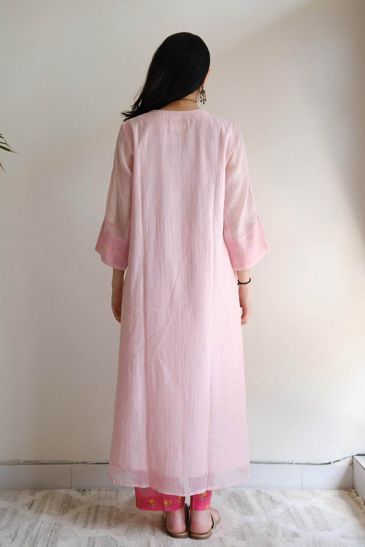 Pink Pintuck Detail Kurta Set