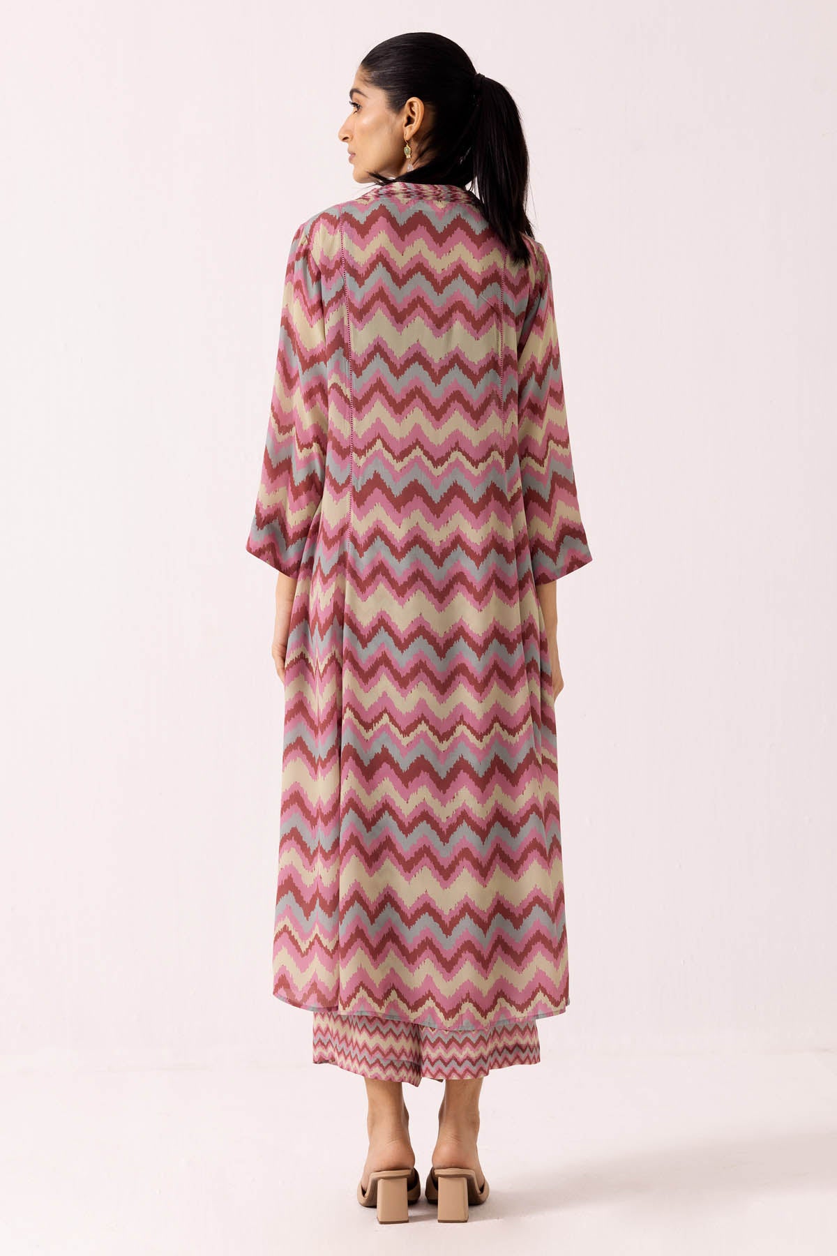 Pink Pintuck Printed Kurta Set