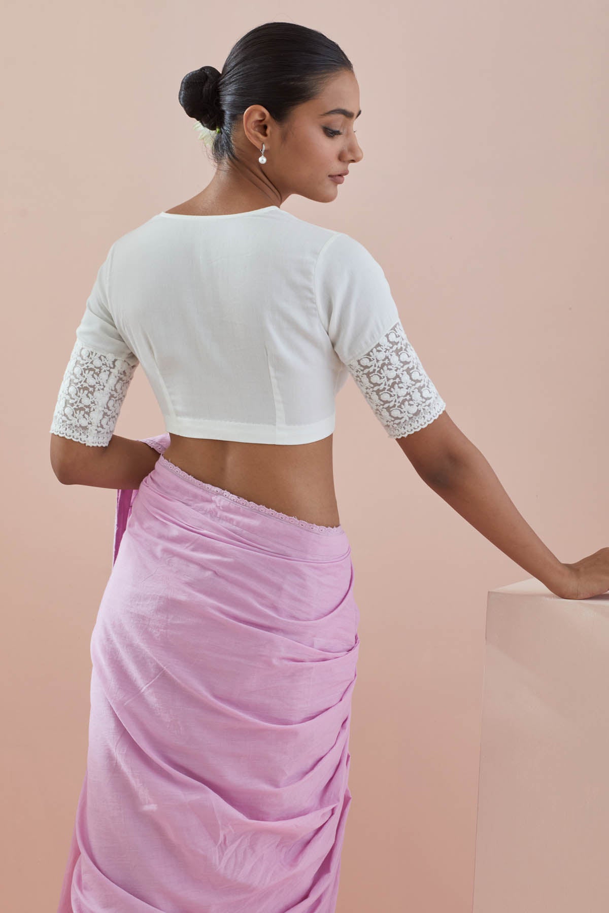 Pink Pintuck Saree & Blouse