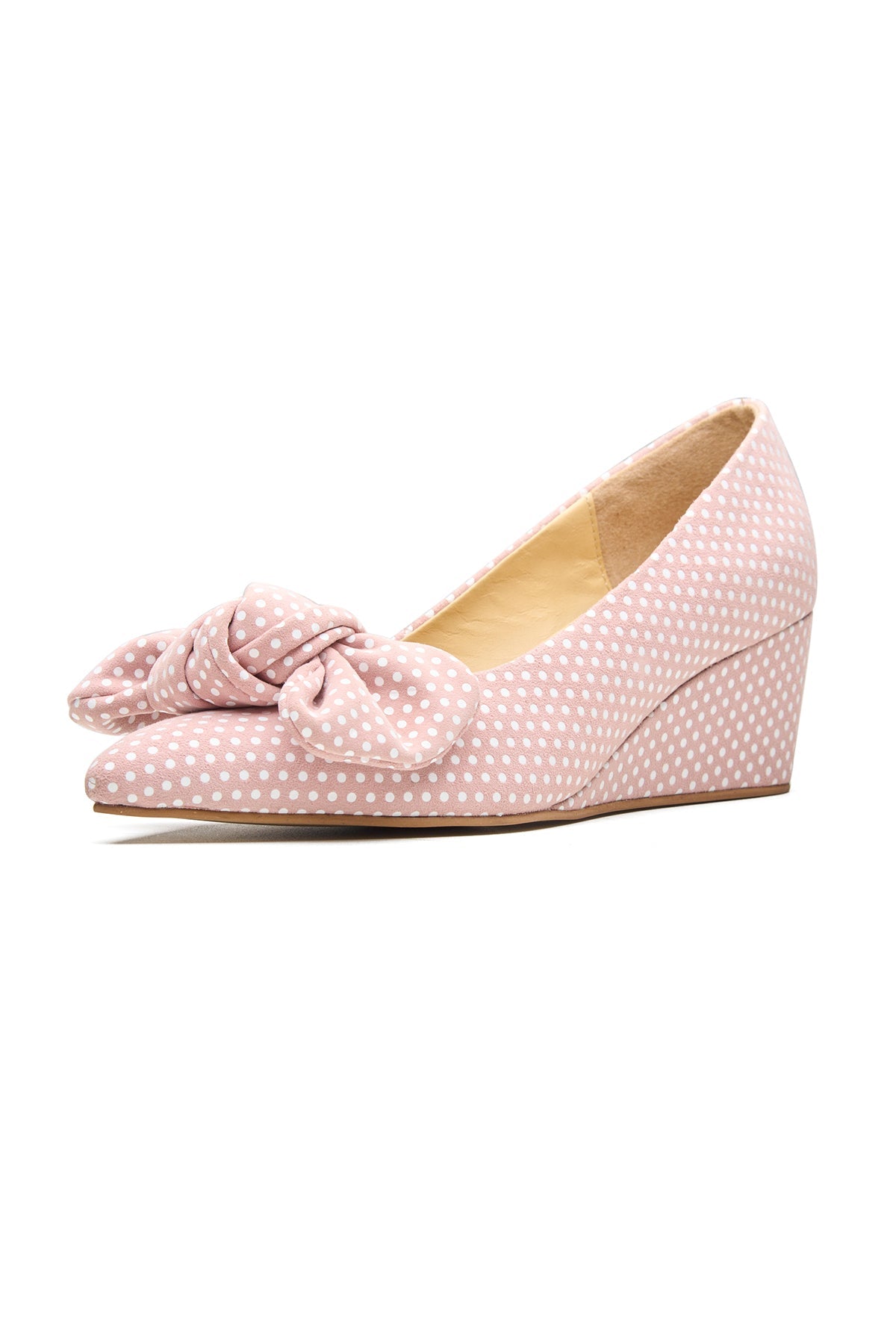 Buy Pink Polka Dot Printed Wedges by Dang Shoes for Women online at ScrollnShops