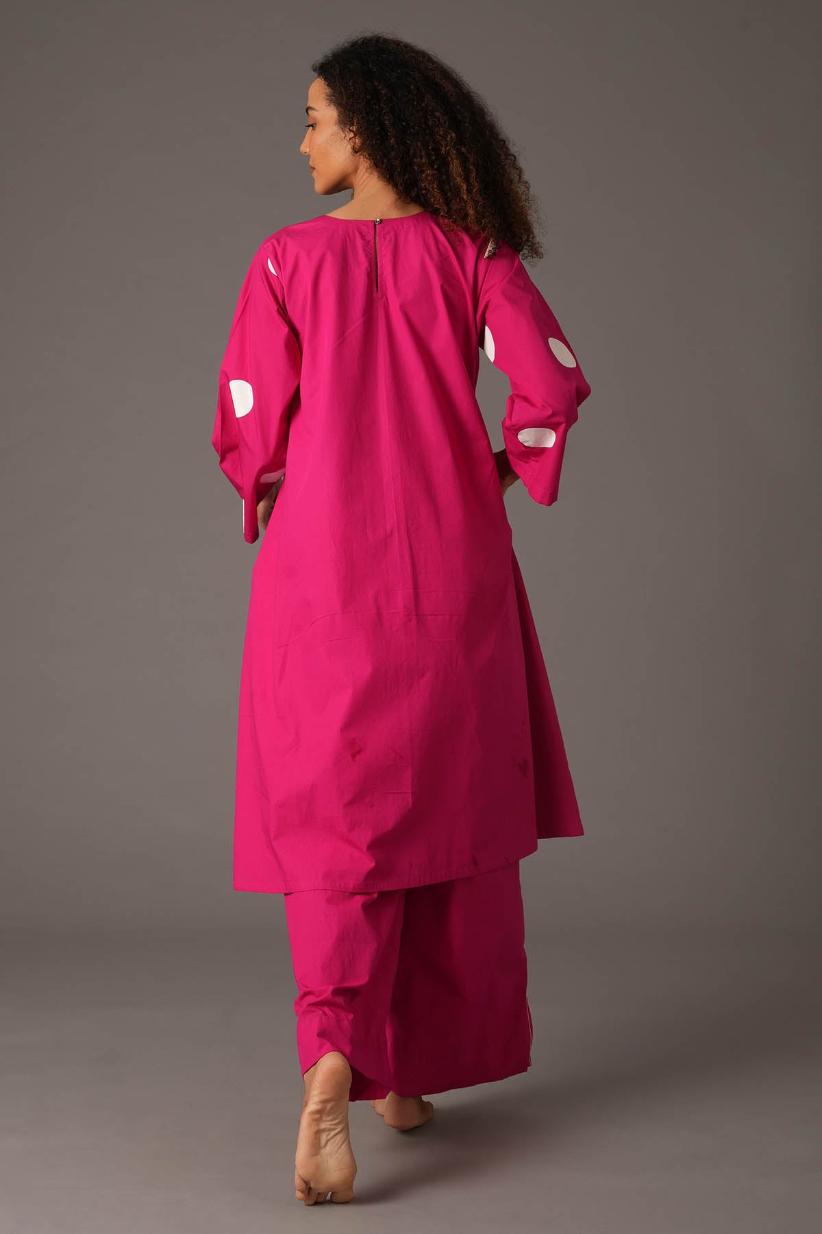 Pink Polka Print Kurta & Pants