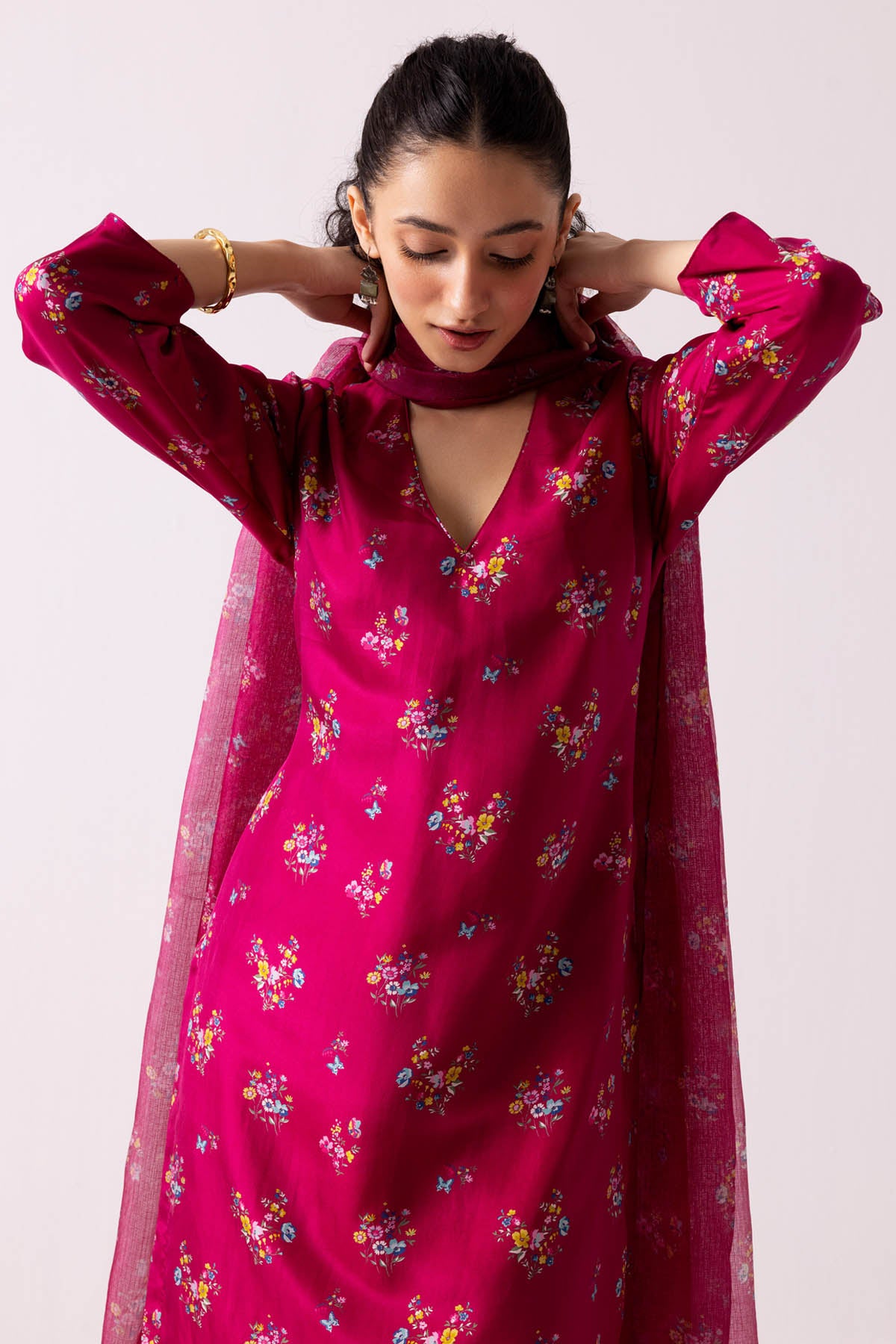 Pink Poppy Printed Kurta Set