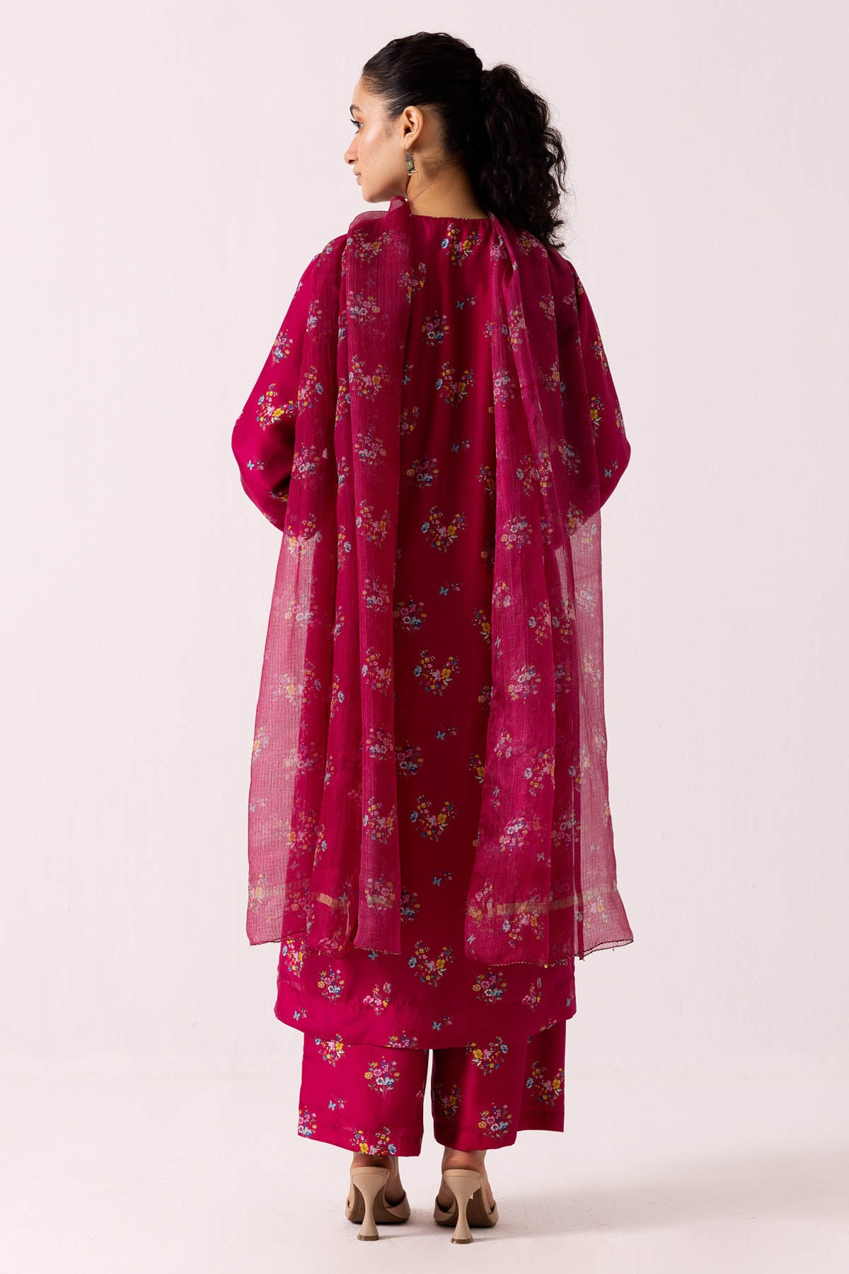 Pink Poppy Printed Kurta Set