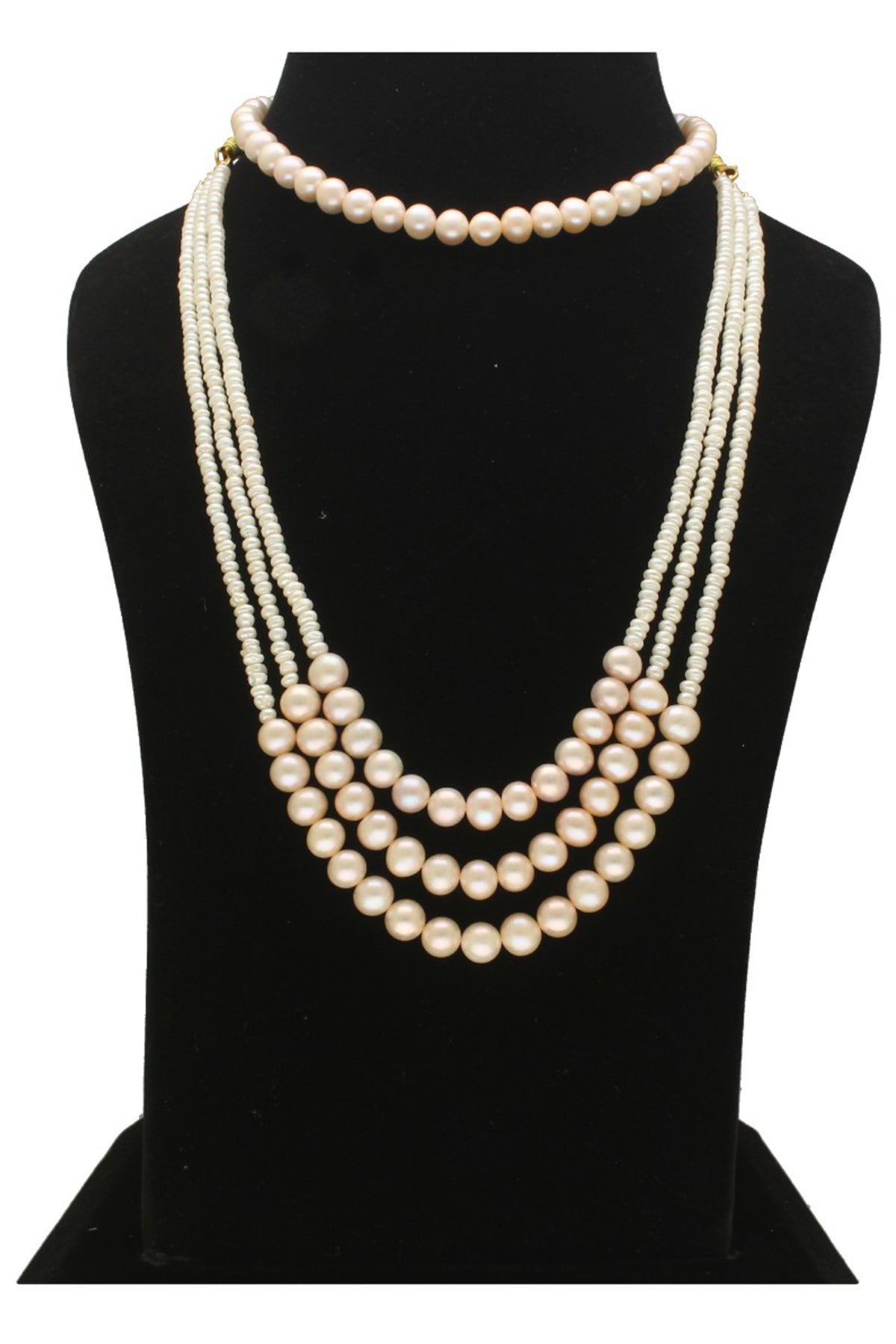 Pink Potato Pearl Necklace Set