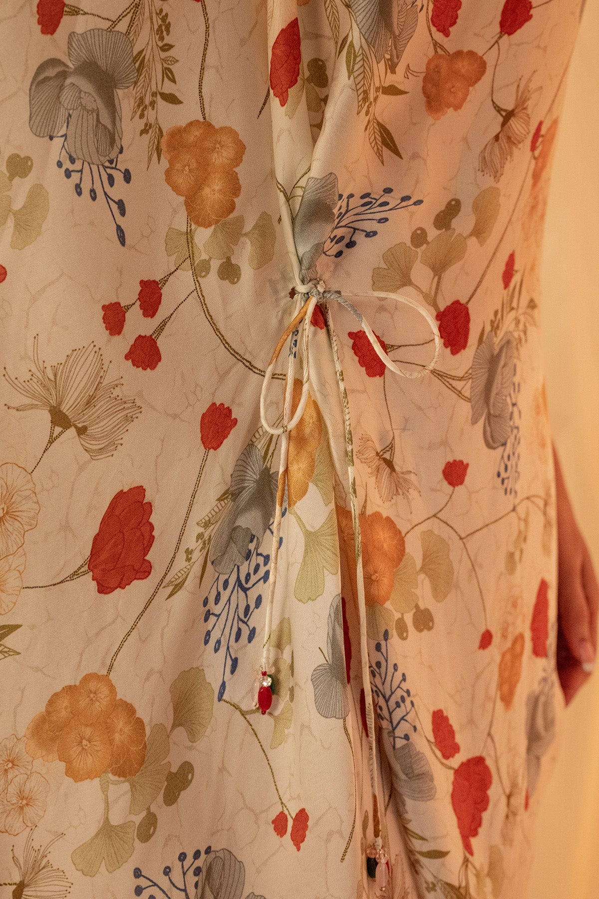 Pink Printed Drape Style Dress