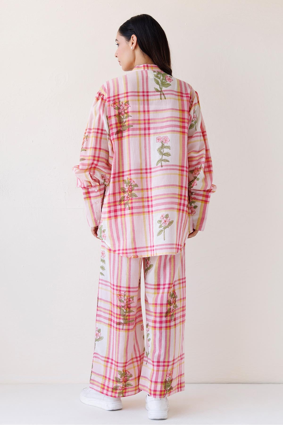 Pink Printed Full Sleeves Shirt