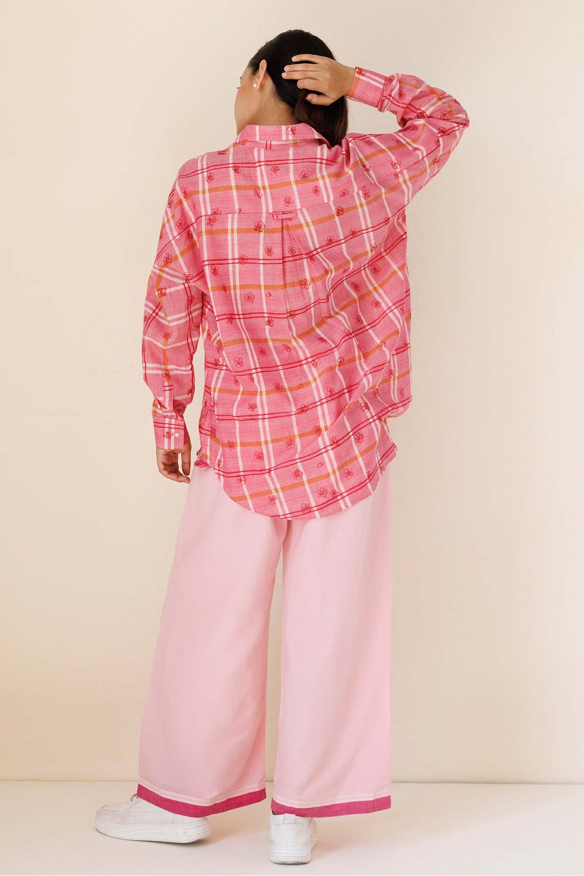 Pink Printed Loose Fit Shirt