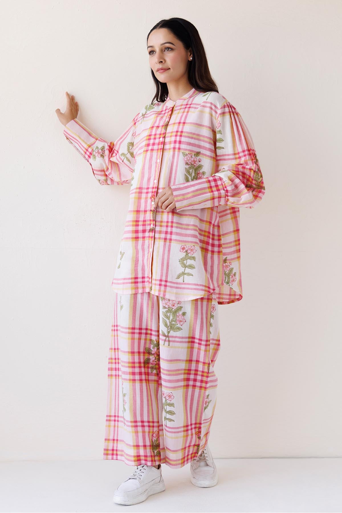 Printed Straight Fit Pink Pants