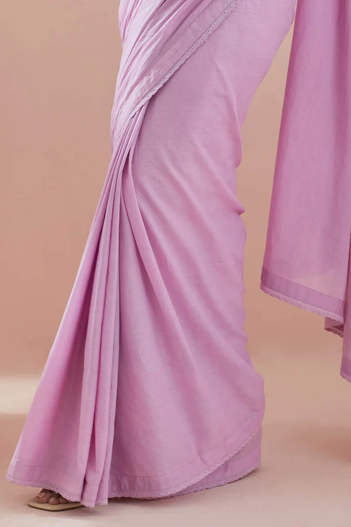 Pink Pure Cotton Pintuck Saree