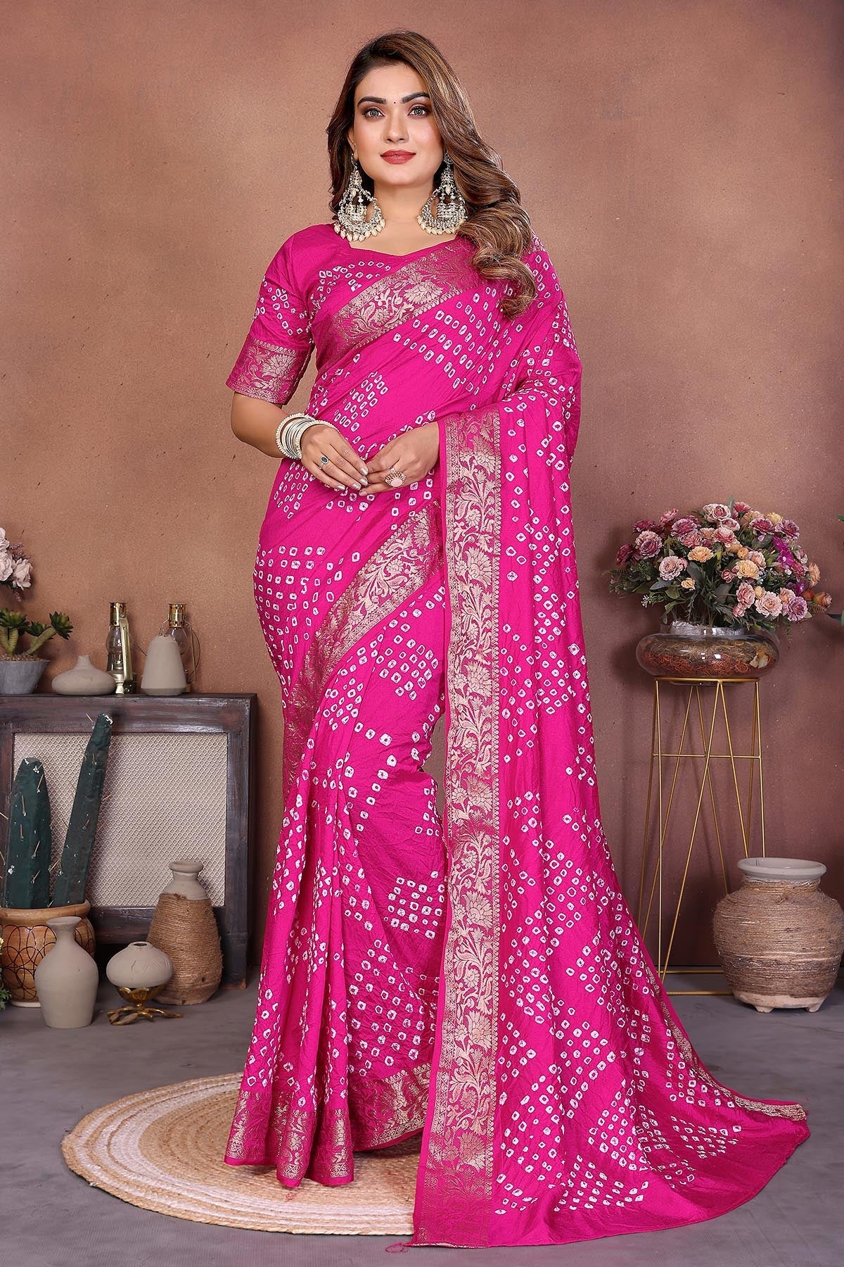 Buy Pink Pure Dola Silk Fancy Saree for women by Aastha Fashion online available at scrollnshops