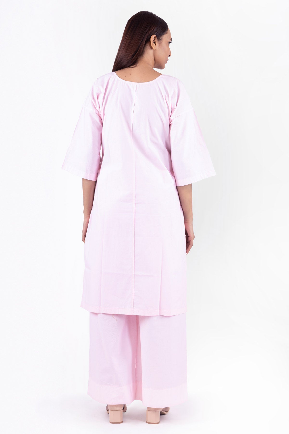 Pink Round Neck Top & Pants