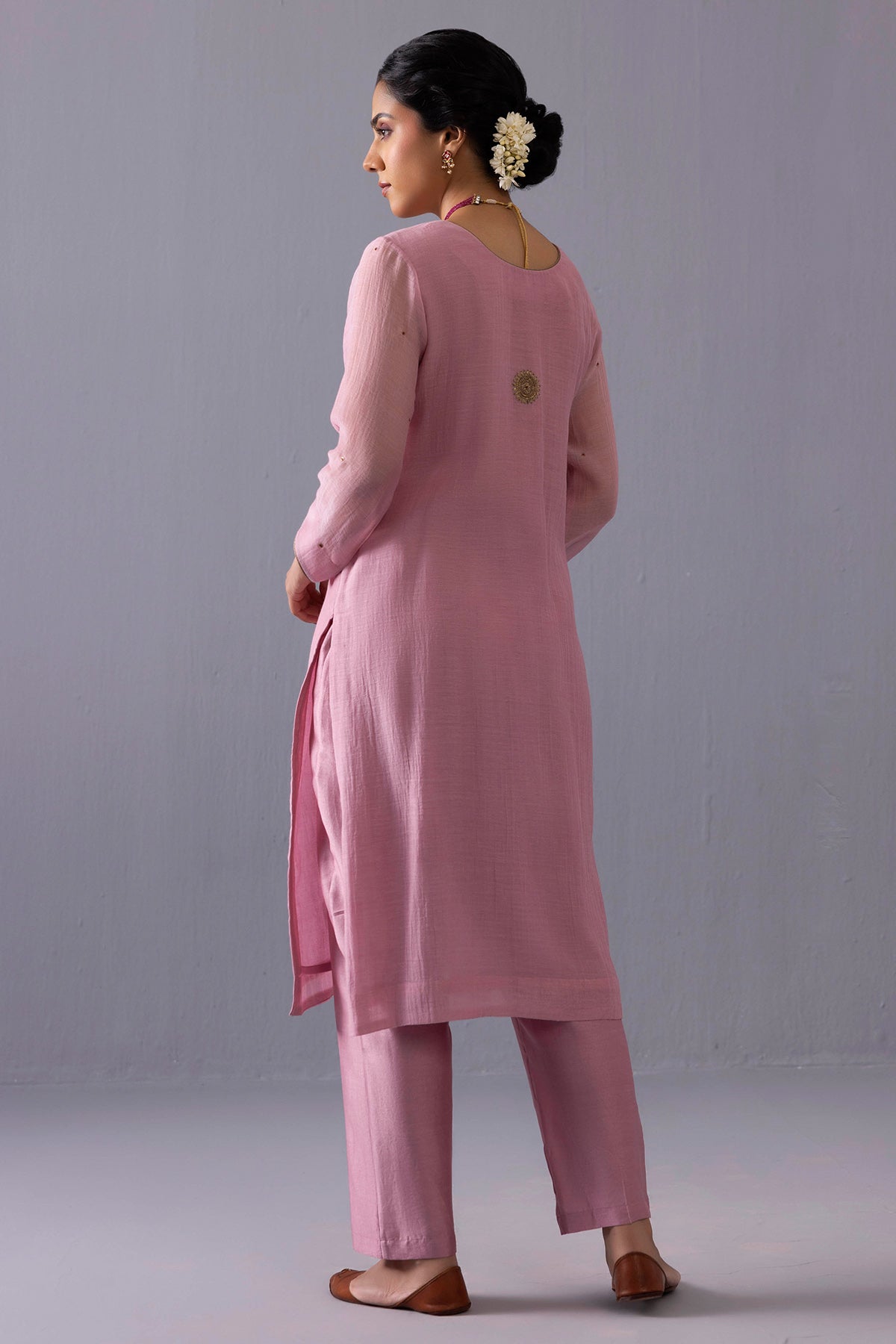 Pink Round Sequins Kurta Set