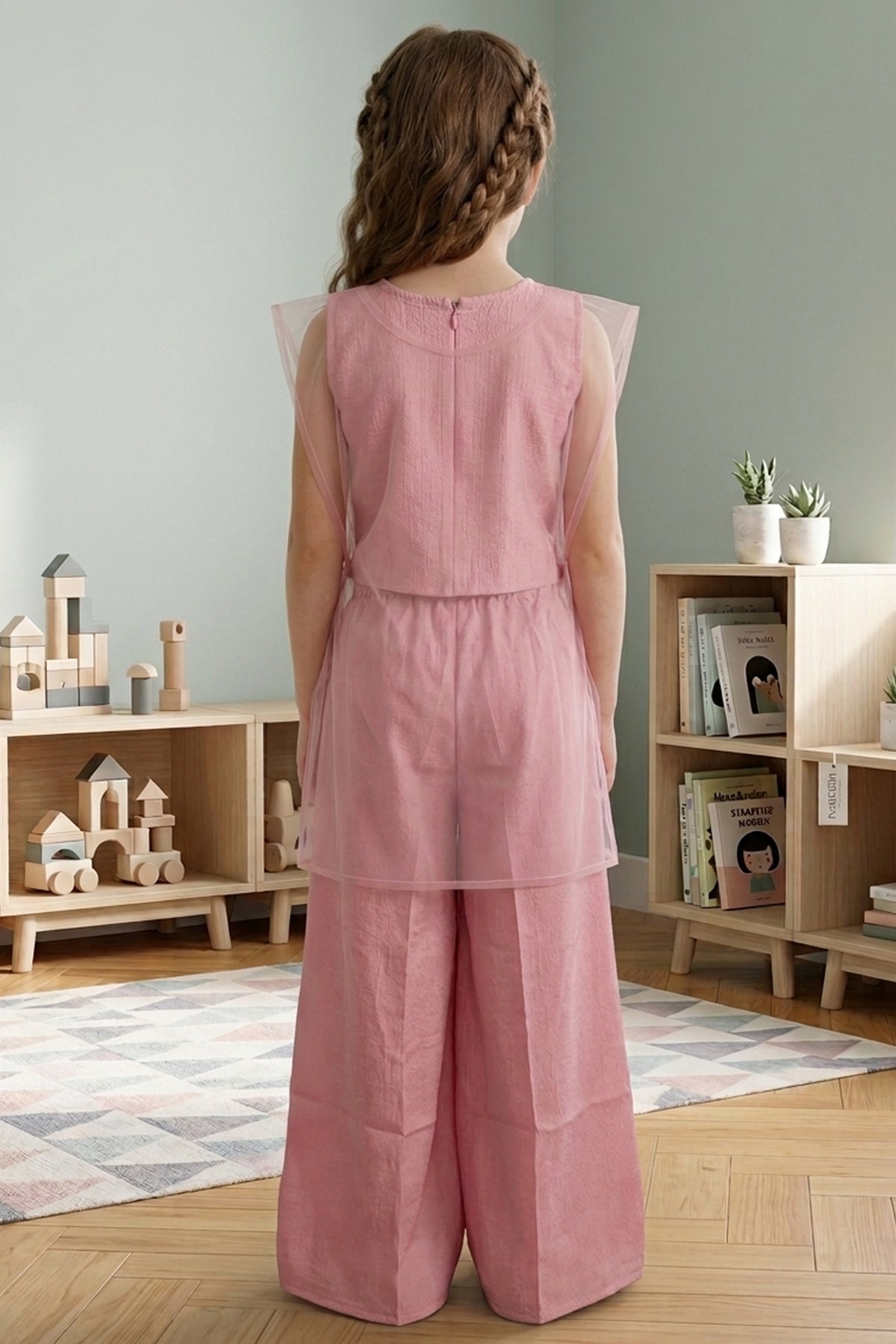 Pink Self Textured Co-ord Set