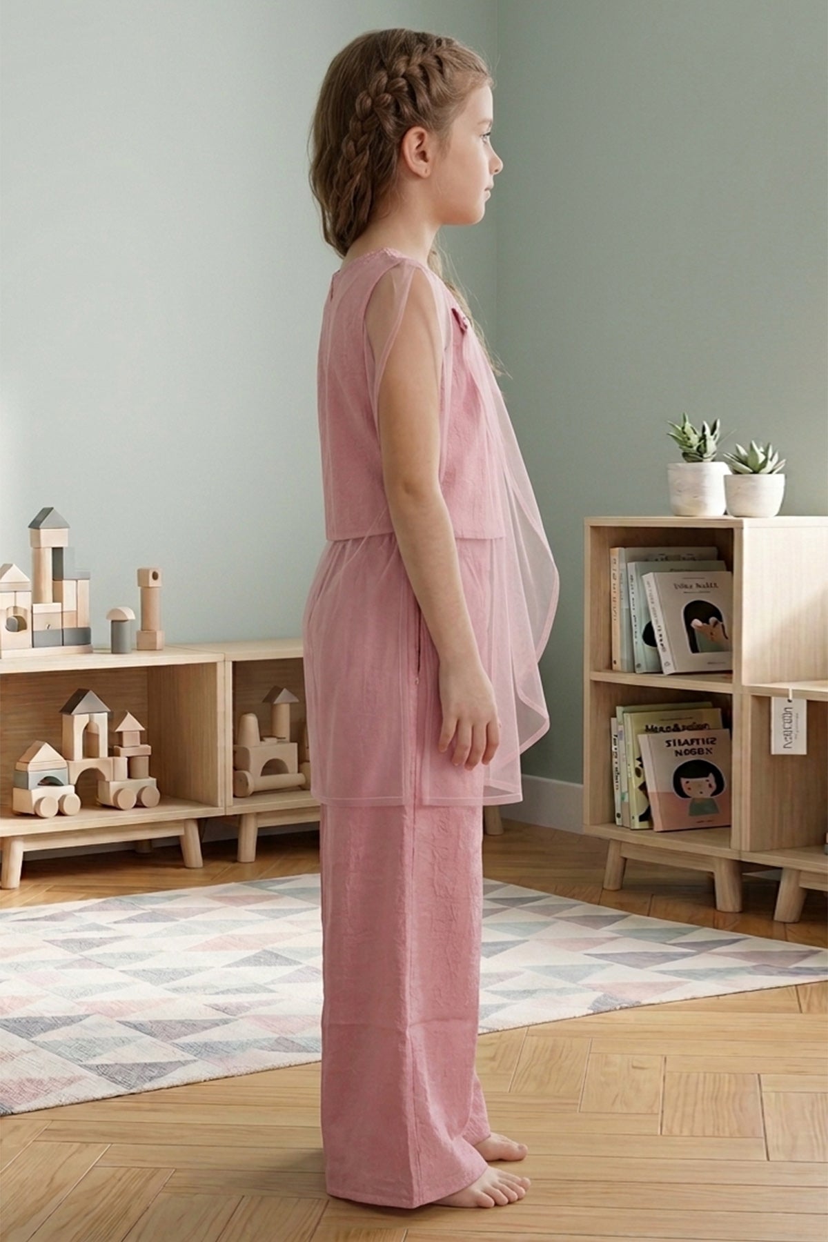 Pink Self Textured Co-ord Set