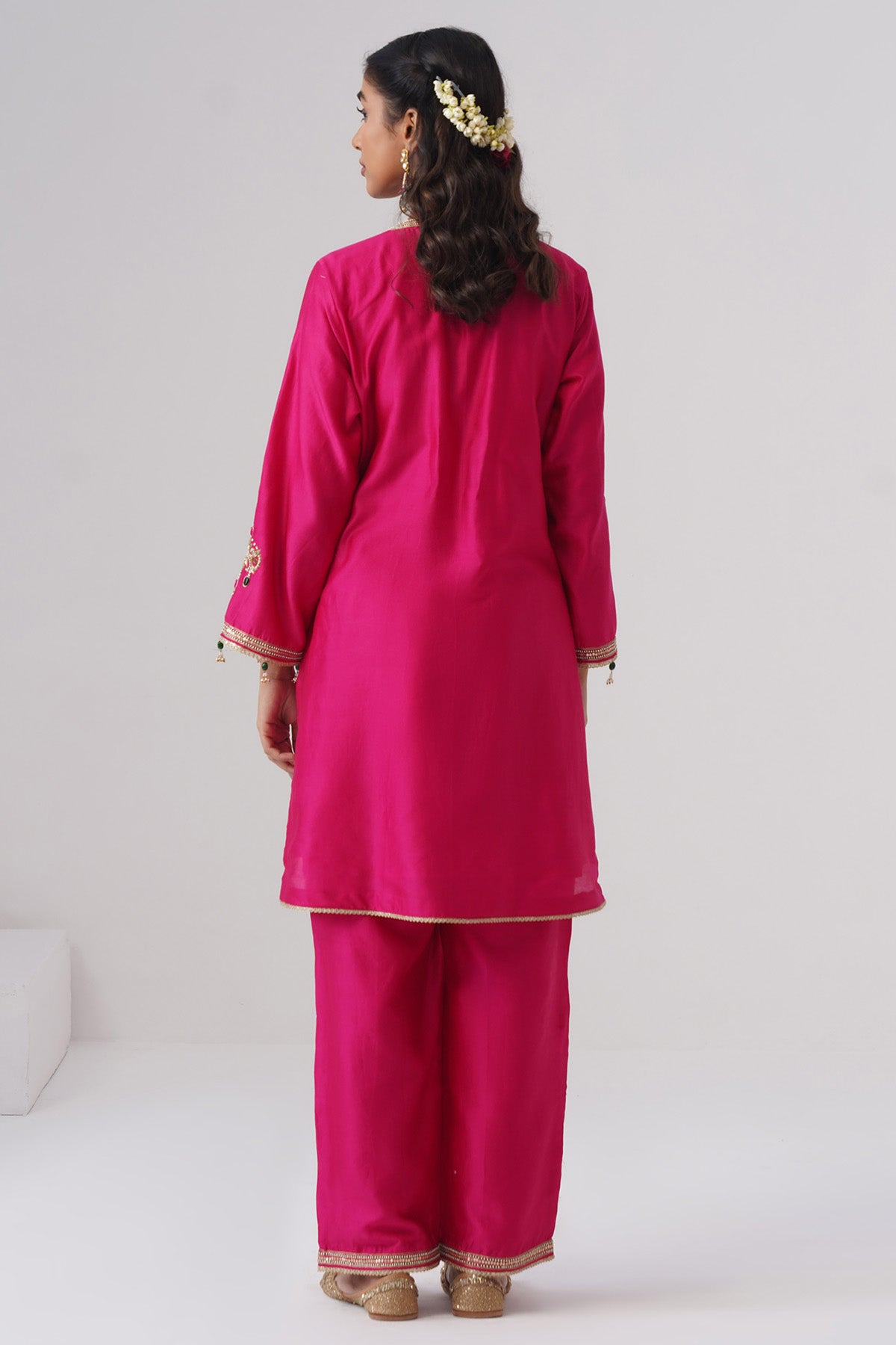 Pink Semi Stoned Kurta & Pants