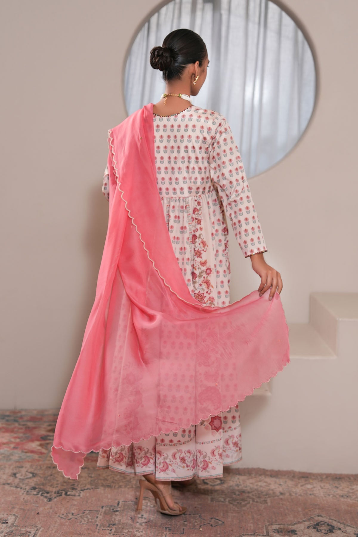 Buy Pink Sequins Embroidered Dupatta by Ugna by Unnati for women online at ScrollnShops
