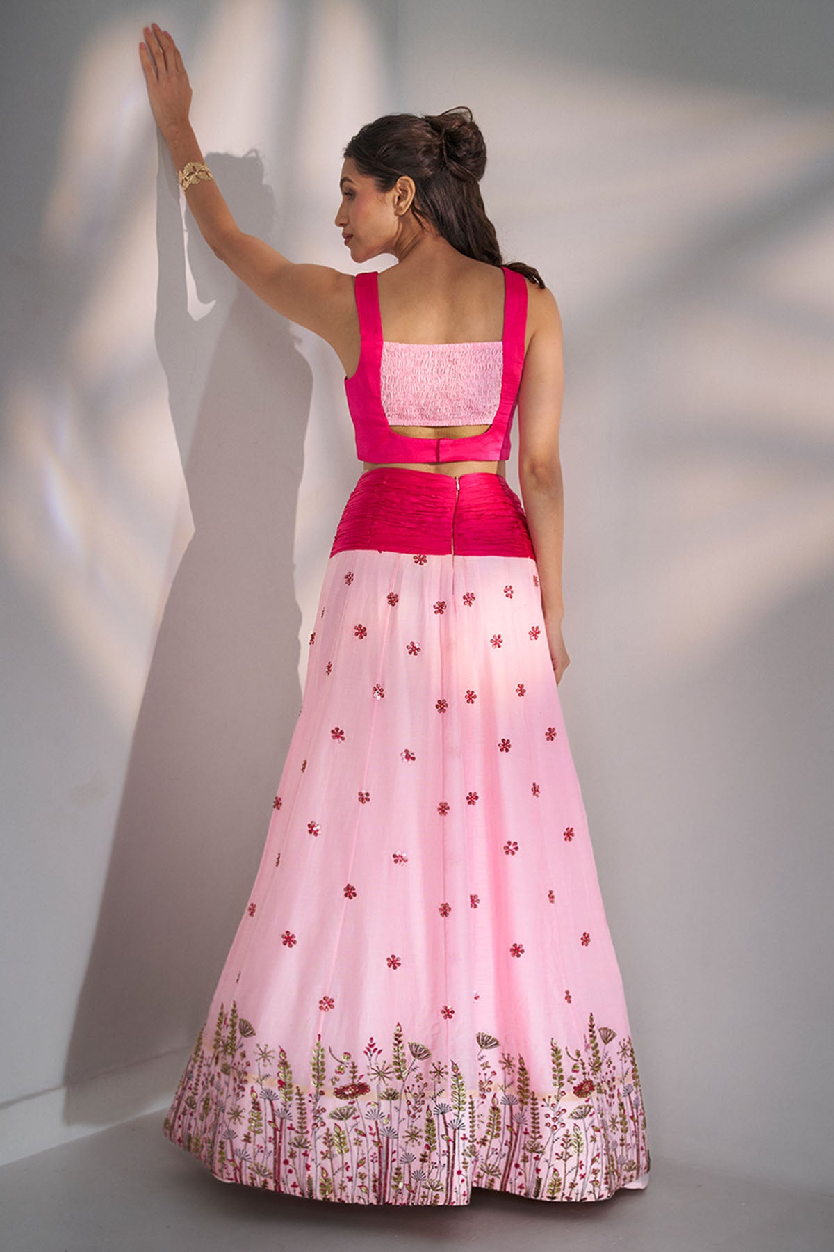 Pink Sequins Indo-Western Set