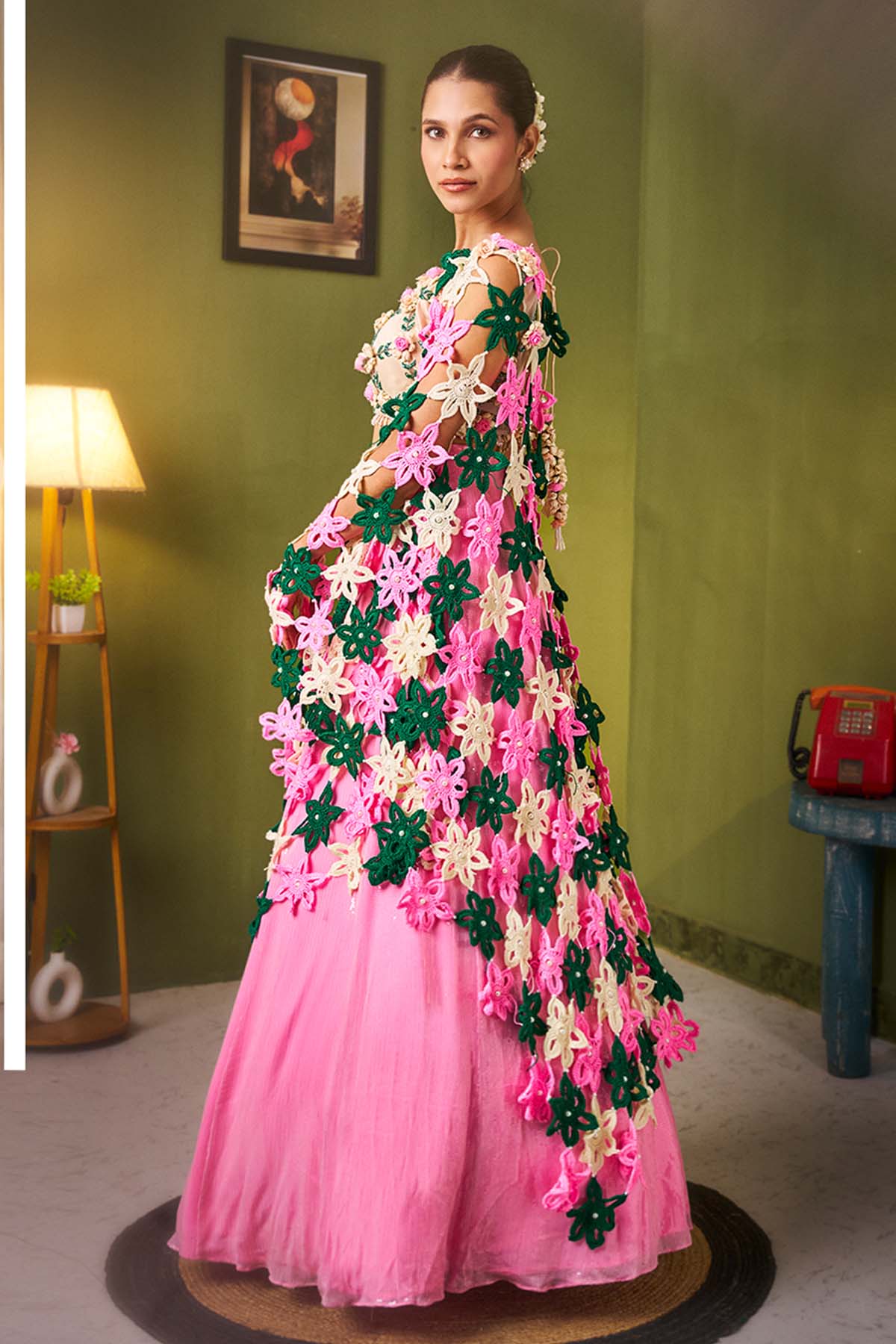 Pink Shimmer Georgette Lehenga