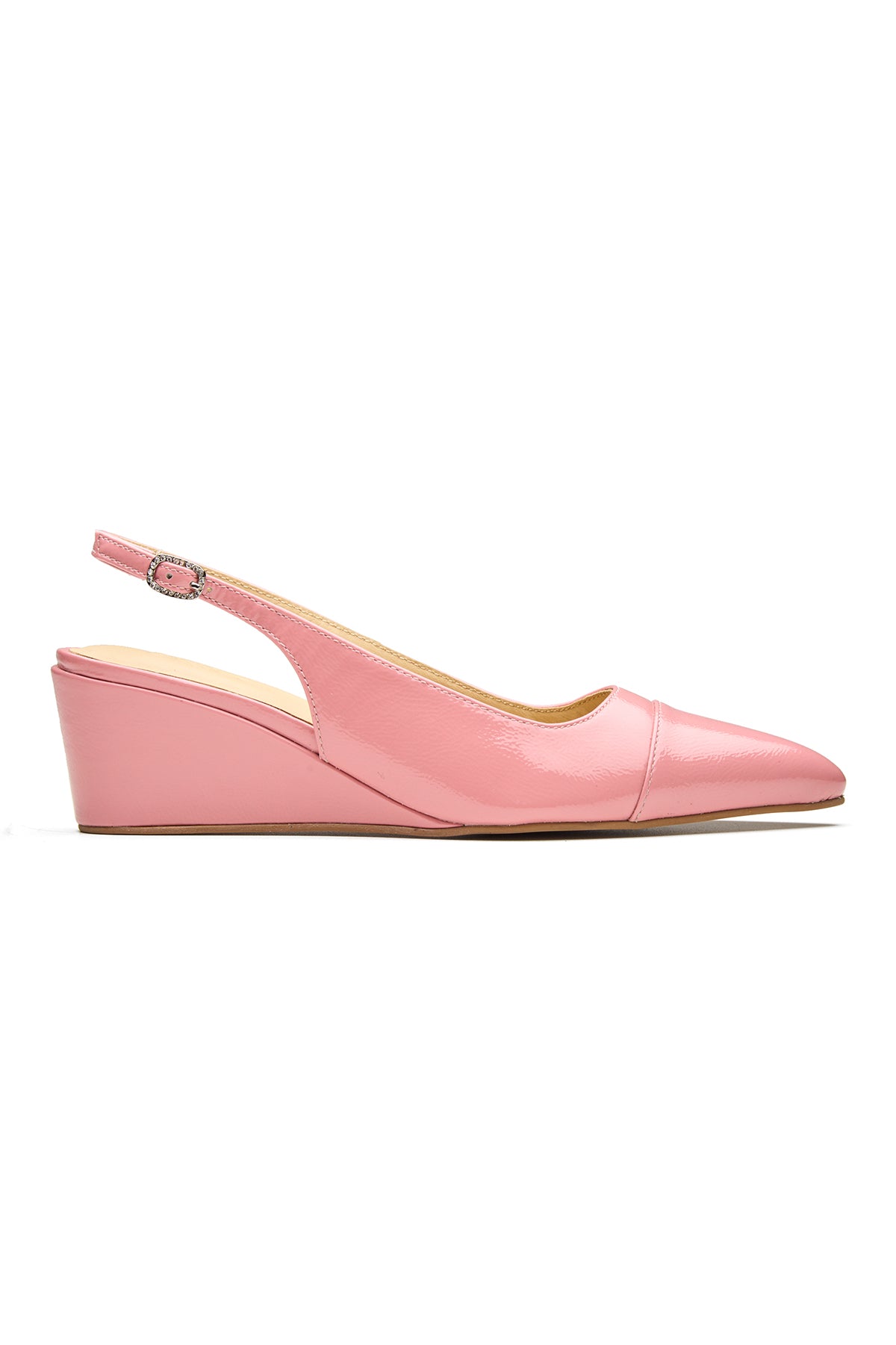 Pink Shine Patent Leather Wedges